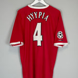 2001/03 LIVERPOOL HYYPIA #4 C/L HOME SHIRT (XL) REEBOK