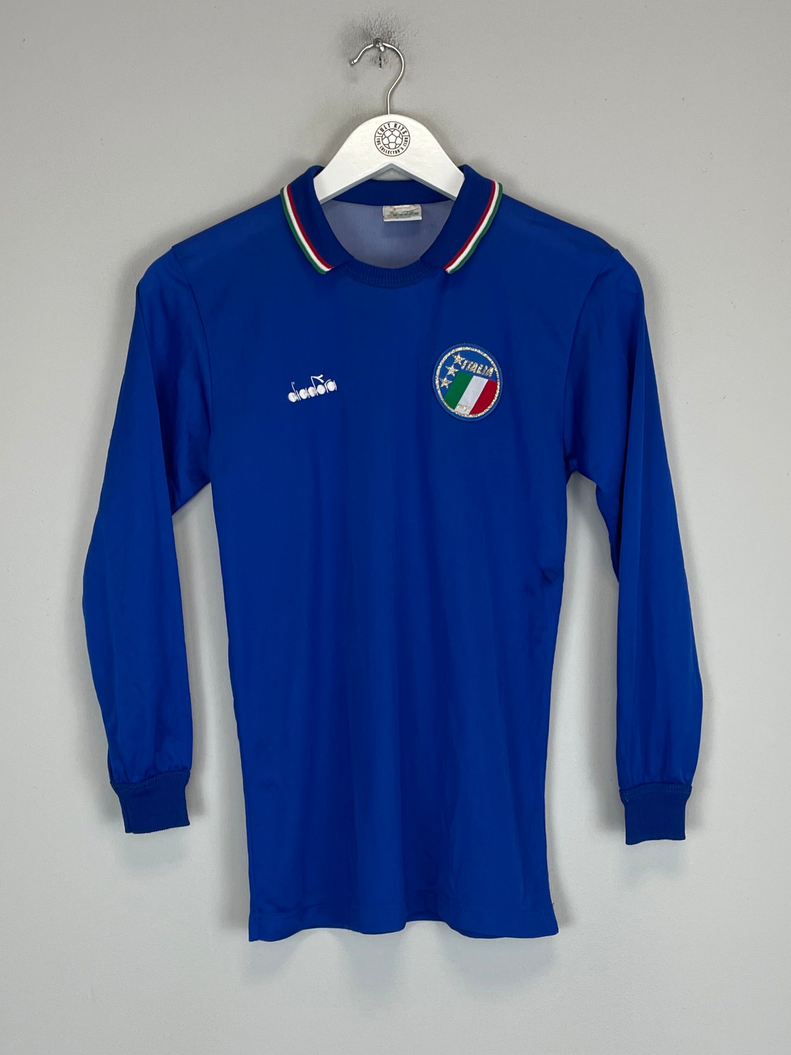 Shop 1986/91 ITALY L/S HOME SHIRT (XL.KIDS) DIADORA, classic football shirts, vintage football shirts & retro soccer jerseys at Cult Kits