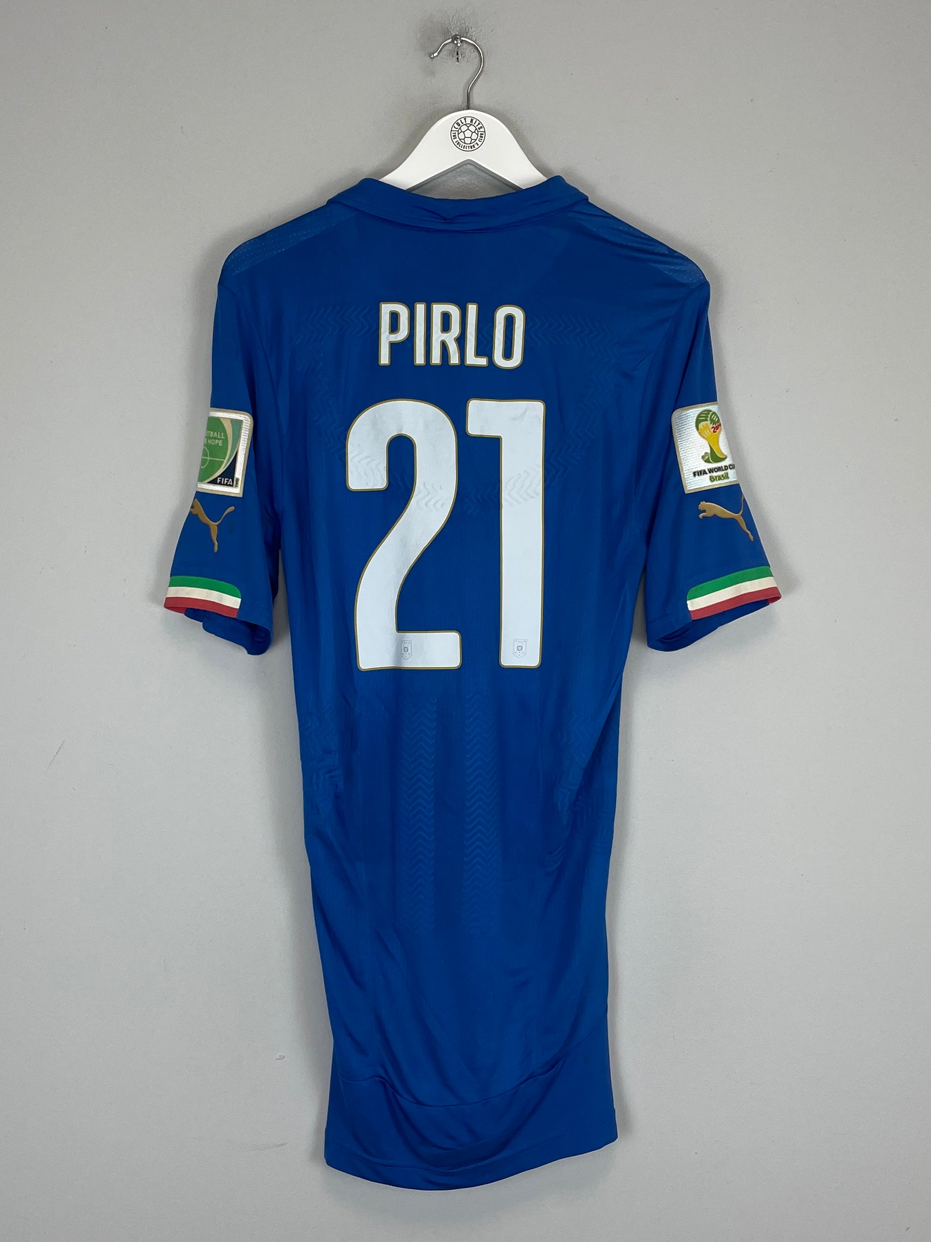 Shop 2014/15 ITALY PIRLO #21 *PLAYER ISSUE* HOME SHIRT (XL) PUMA, classic football shirts, vintage football shirts & retro soccer jerseys at Cult Kits
