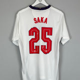 Shop 2020/21 ENGLAND SAKA #25 HOME SHIRT (L) NIKE, classic football shirts, vintage football shirts & retro soccer jerseys at Cult Kits