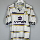Shop 1998/99 PARMA AWAY SHIRT (M) LOTTO, classic football shirts, vintage football shirts & retro soccer jerseys at Cult Kits