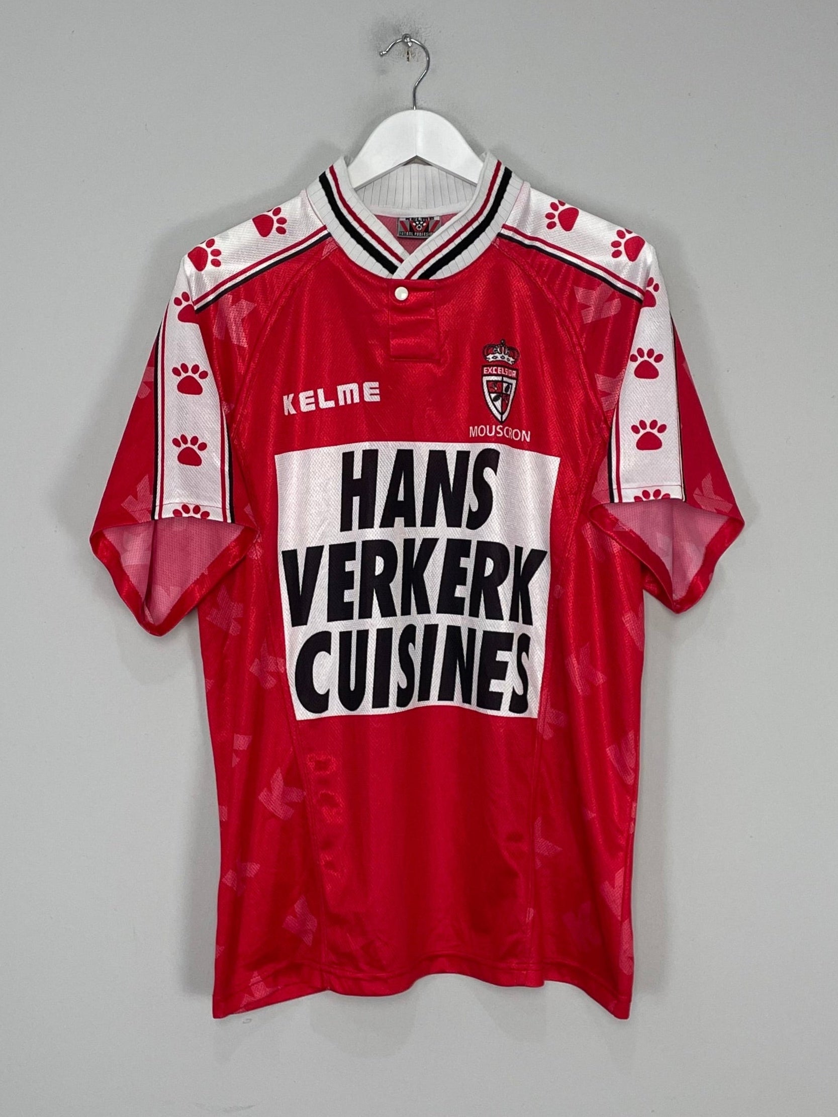 Shop 1998/99 ROYAL EXCEL MOUSCRON #13 HOME SHIRT (L) KELME, classic football shirts, vintage football shirts & retro soccer jerseys at Cult Kits