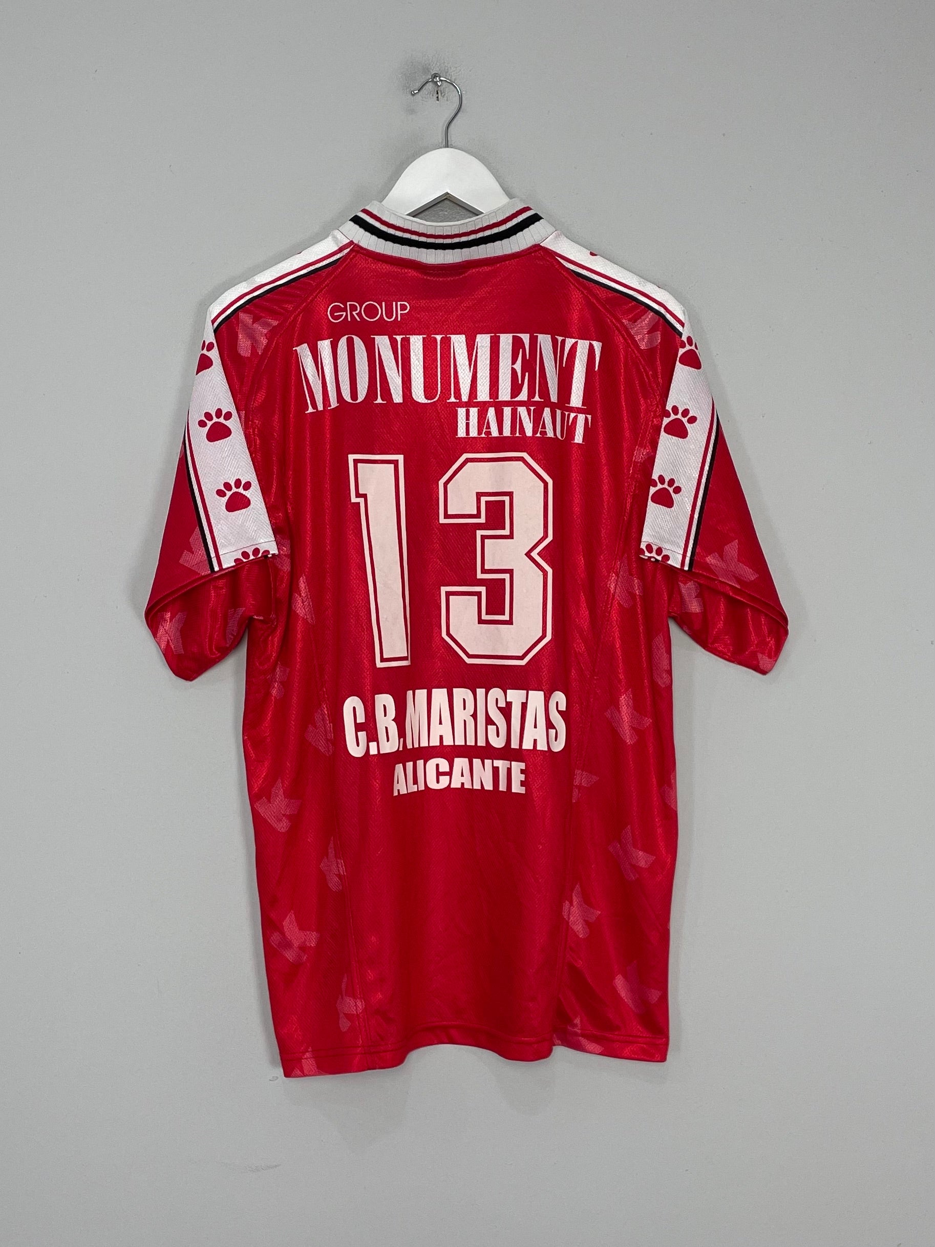 Shop 1998/99 ROYAL EXCEL MOUSCRON #13 HOME SHIRT (L) KELME, classic football shirts, vintage football shirts & retro soccer jerseys at Cult Kits