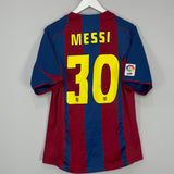 Shop 2004/05 BARCELONA MESSI #30 HOME SHIRT (M) NIKE, classic football shirts, vintage football shirts & retro soccer jerseys at Cult Kits