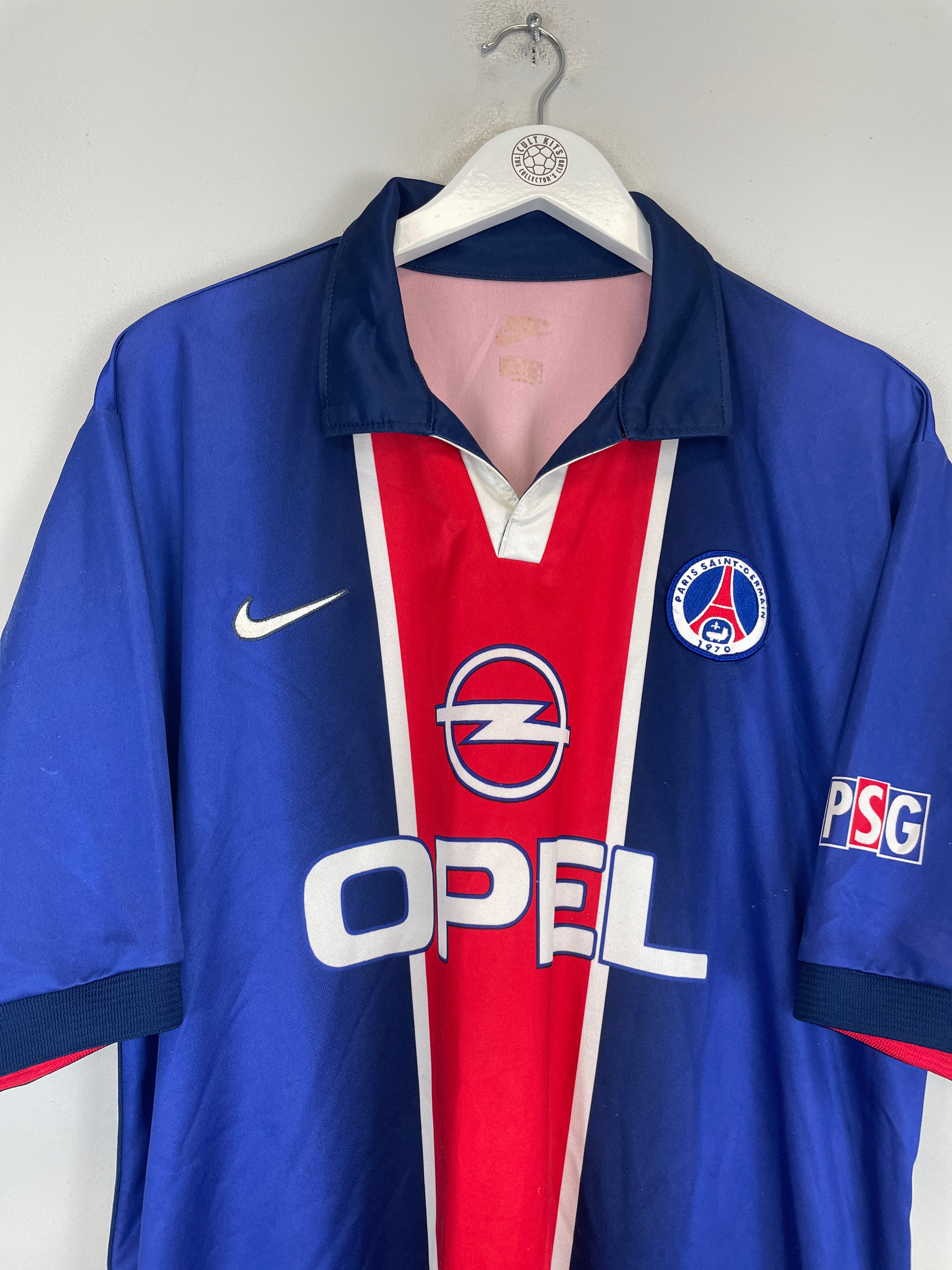 Shop 1998/99 PSG HOME SHIRT (XL) NIKE, classic football shirts, vintage football shirts & retro soccer jerseys at Cult Kits