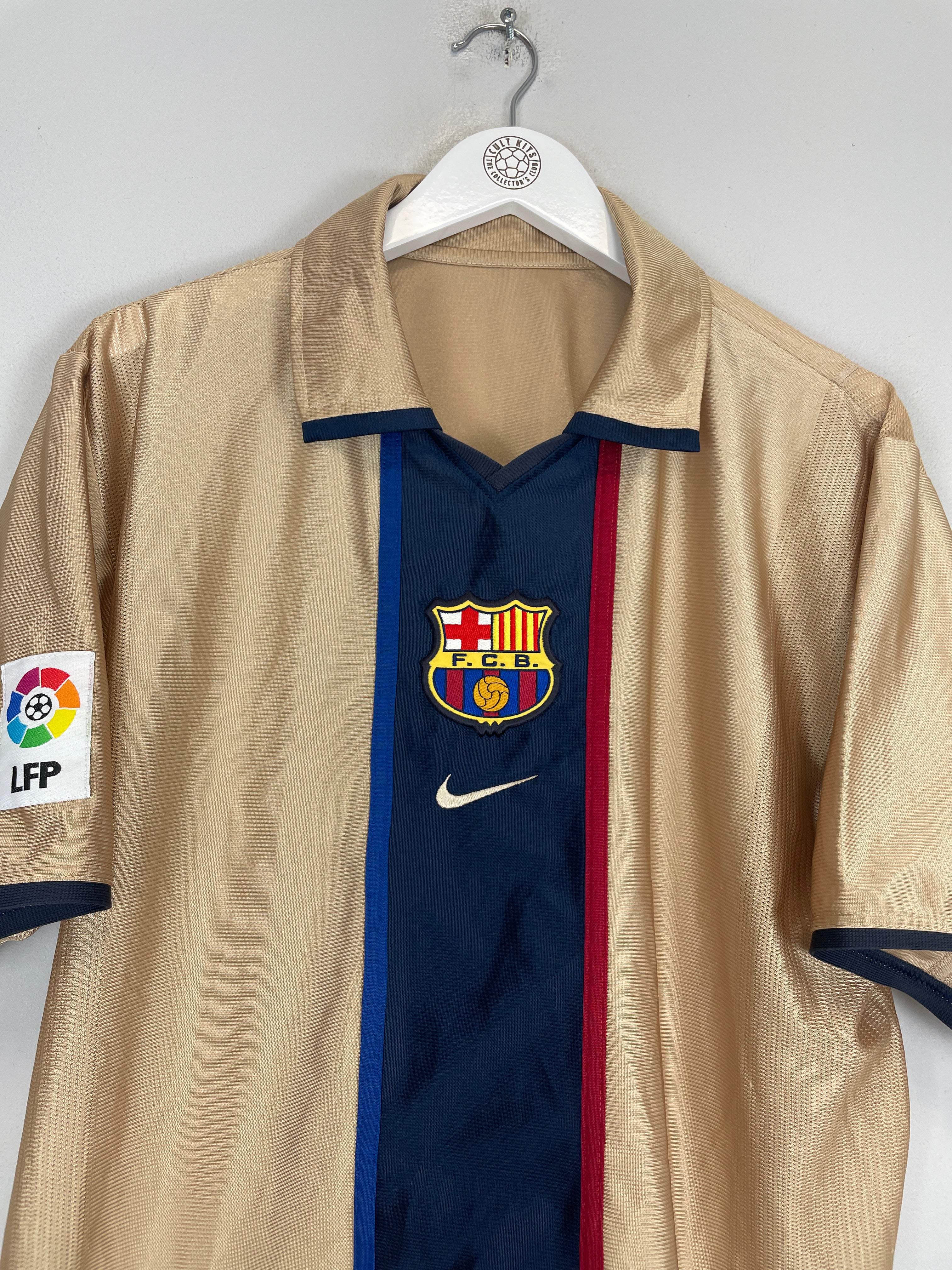 Shop 2001/03 BARCELONA AWAY SHIRT (L) NIKE, classic football shirts, vintage football shirts & retro soccer jerseys at Cult Kits