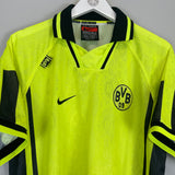 Shop 1996/97 DORTMUND HOME SHIRT (XL) NIKE, classic football shirts, vintage football shirts & retro soccer jerseys at Cult Kits