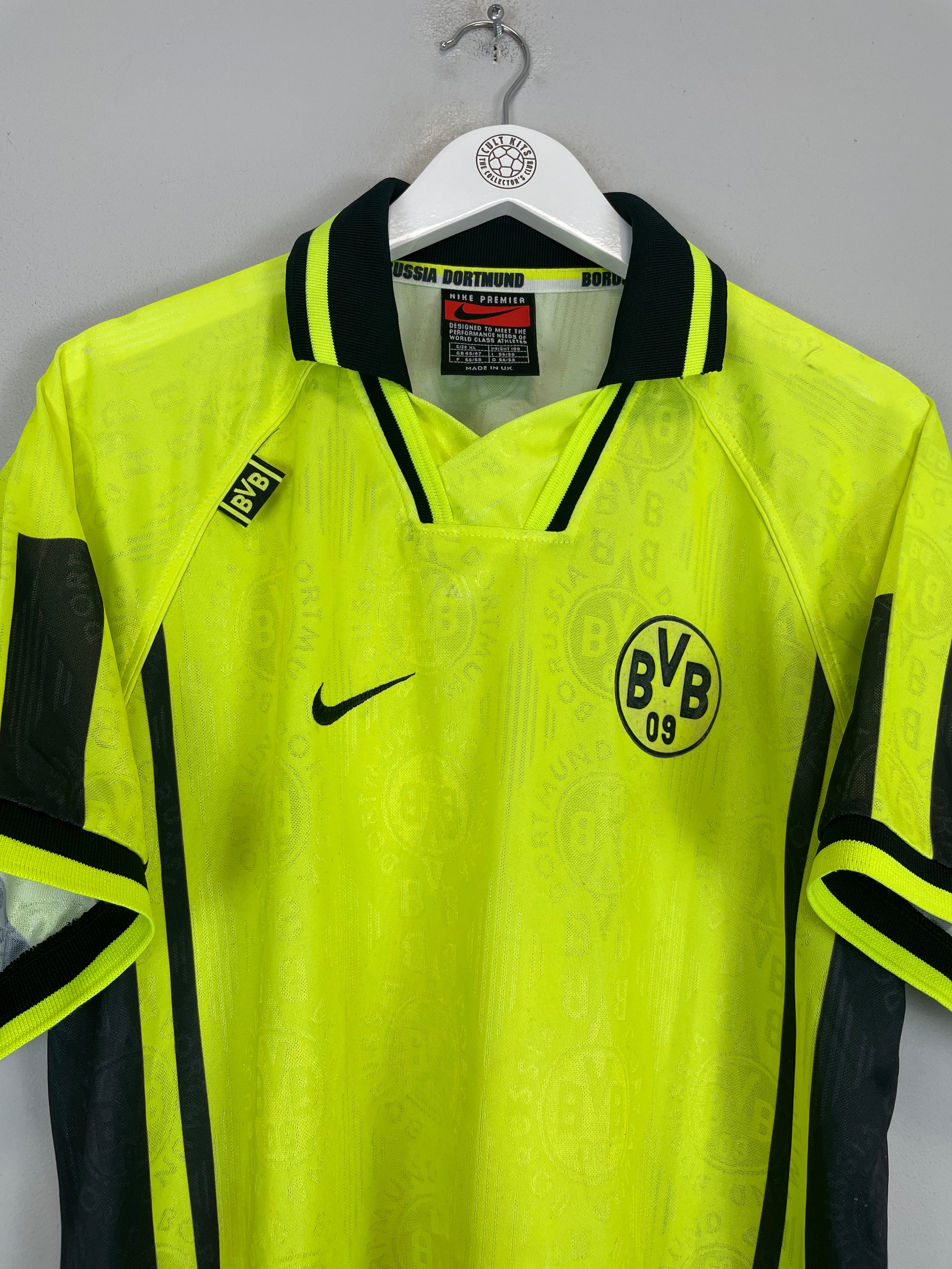 Shop 1996/97 DORTMUND HOME SHIRT (XL) NIKE, classic football shirts, vintage football shirts & retro soccer jerseys at Cult Kits