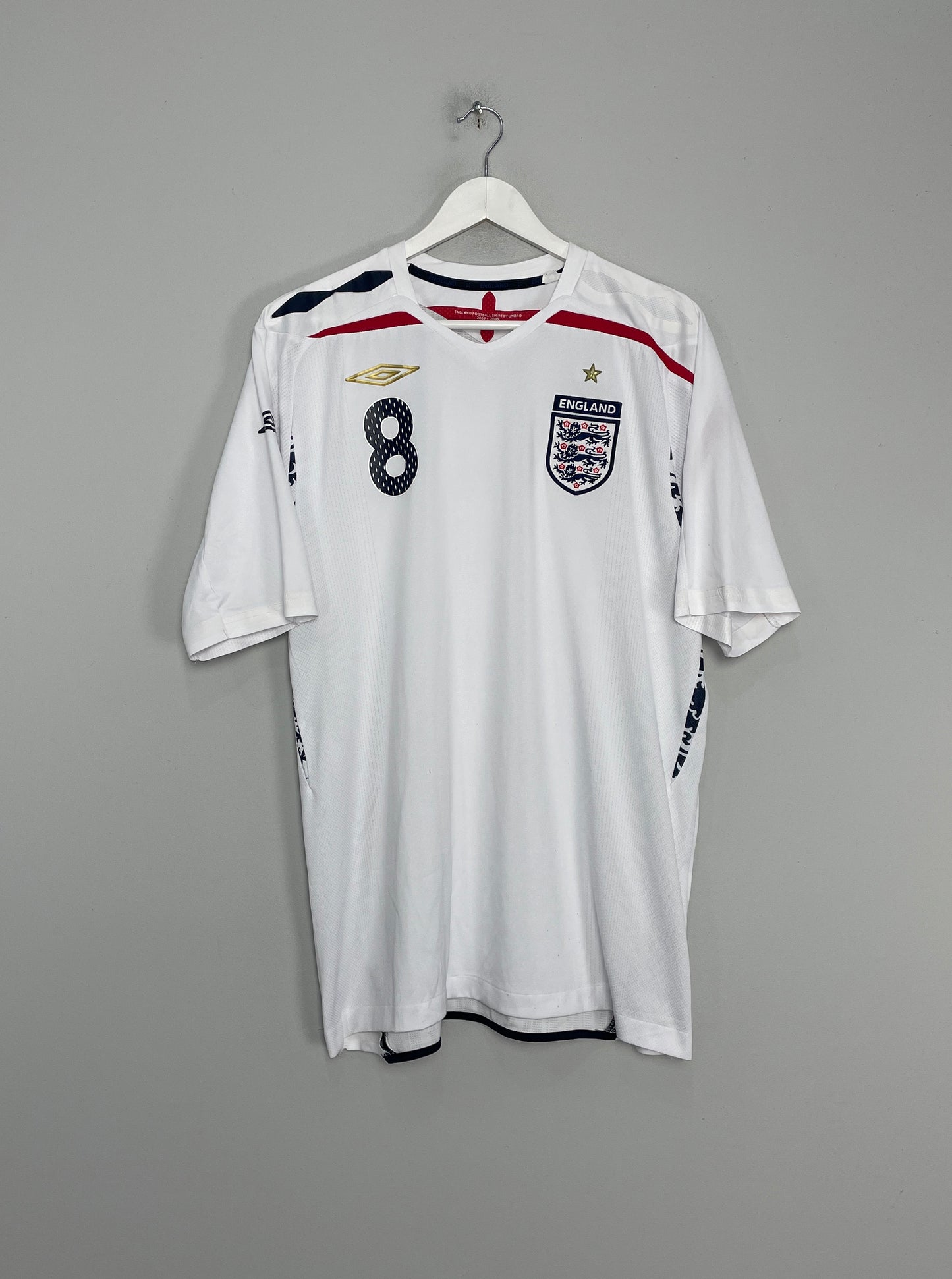 2007/09 ENGLAND LAMPARD #8 HOME SHIRT (XL) UMBRO