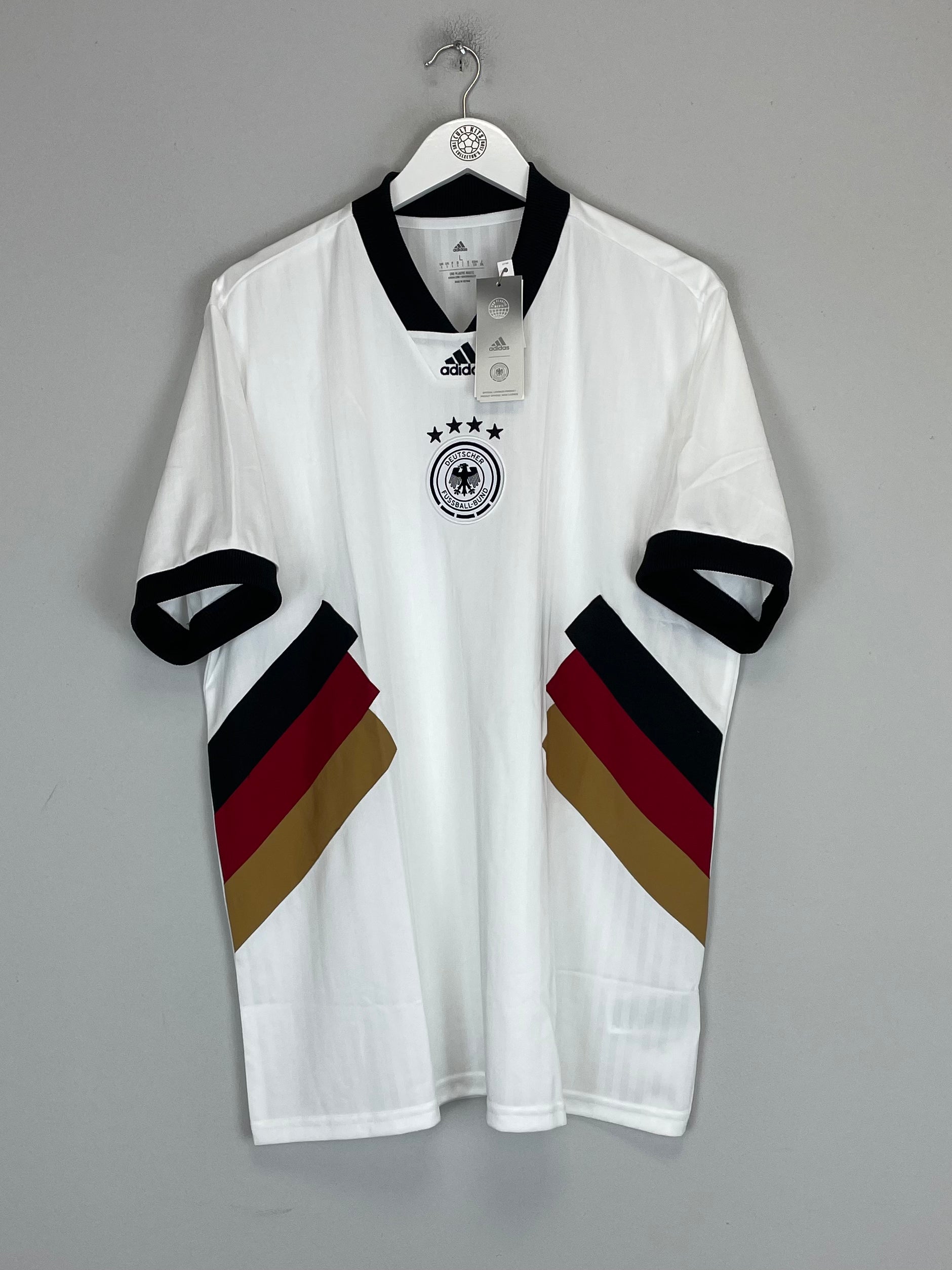 Shop 2022/23 GERMANY *BNWT* ICON SHIRT (L) ADIDAS, classic football shirts, vintage football shirts & retro soccer jerseys at Cult Kits