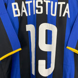 Shop 2002/03 INTER MILAN BATISTUTA #19 HOME SHIRT (XL) NIKE, classic football shirts, vintage football shirts & retro soccer jerseys at Cult Kits