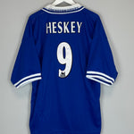 Shop 1999/00 LEICESTER CITY HESKEY #9 *MINT* HOME SHIRT (XL) FOX LEISURE, classic football shirts, vintage football shirts & retro soccer jerseys at Cult Kits