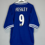 Shop 1999/00 LEICESTER CITY HESKEY #9 *MINT* HOME SHIRT (XL) FOX LEISURE, classic football shirts, vintage football shirts & retro soccer jerseys at Cult Kits