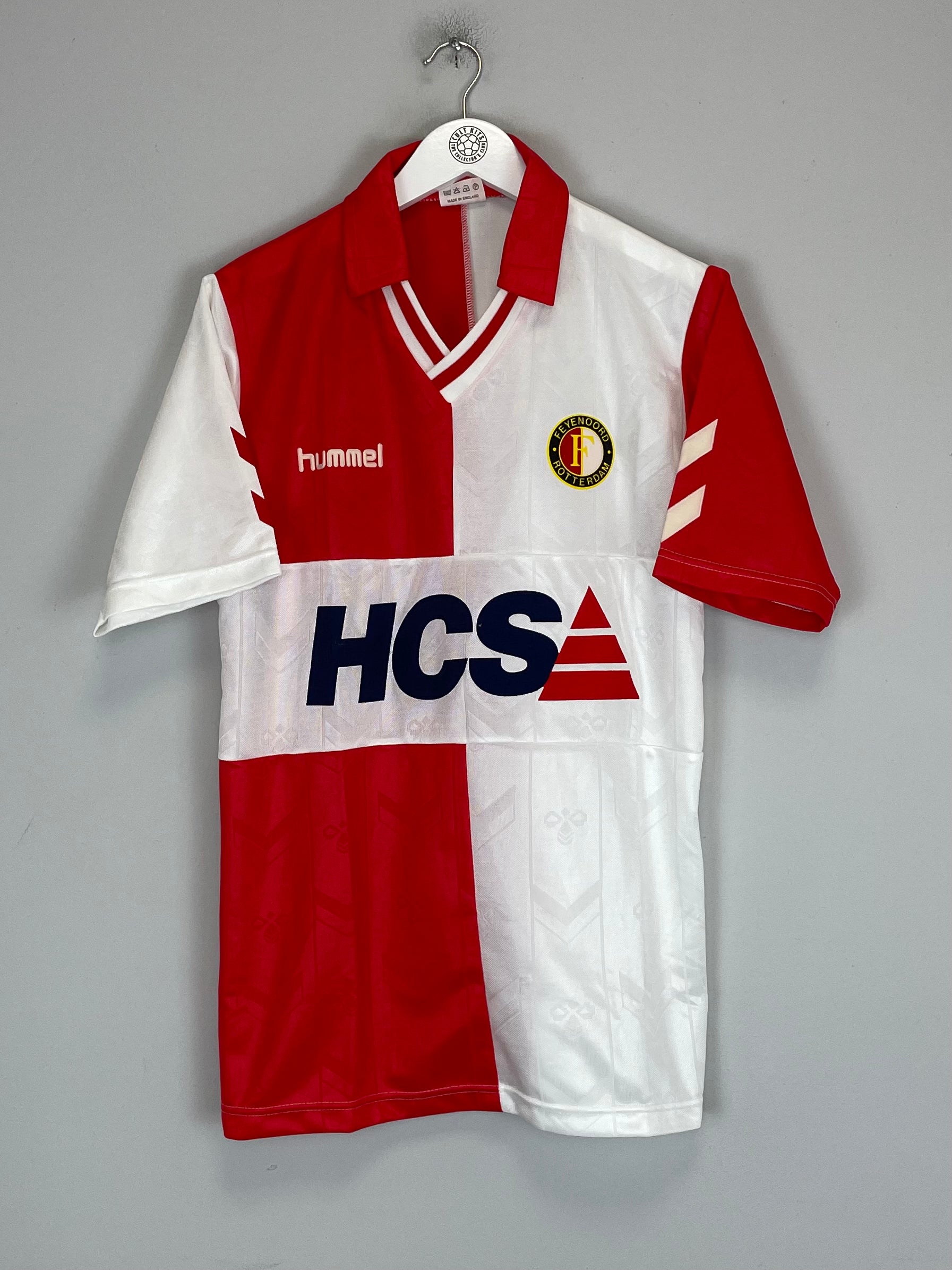 Shop 1989/90 FEYENOORD *MINT* HOME SHIRT (L) HUMMEL, classic football shirts, vintage football shirts & retro soccer jerseys at Cult Kits