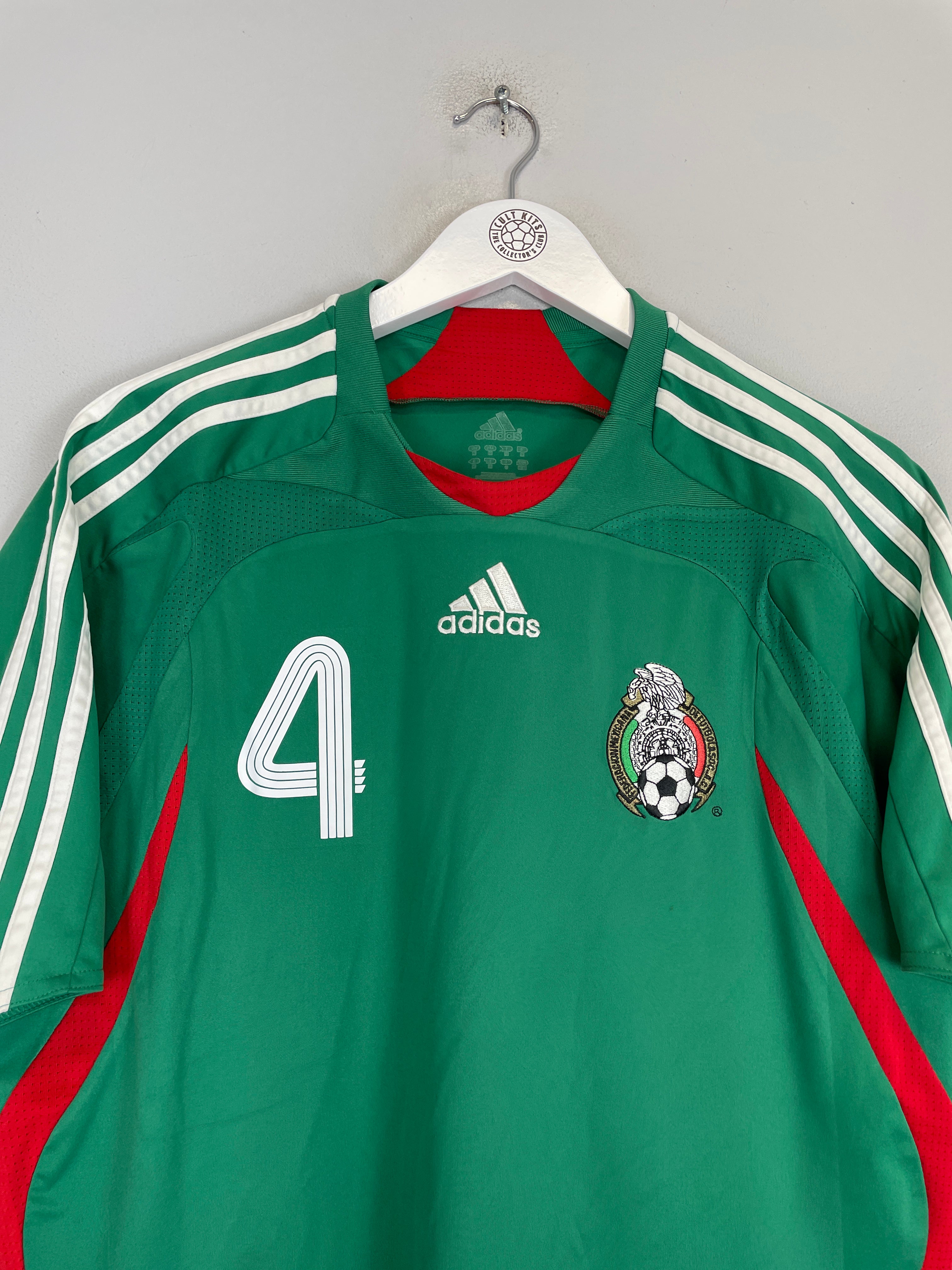 Shop 2007/08 MEXICO R.MARQUEZ #4 HOME SHIRT (M) ADIDAS, classic football shirts, vintage football shirts & retro soccer jerseys at Cult Kits