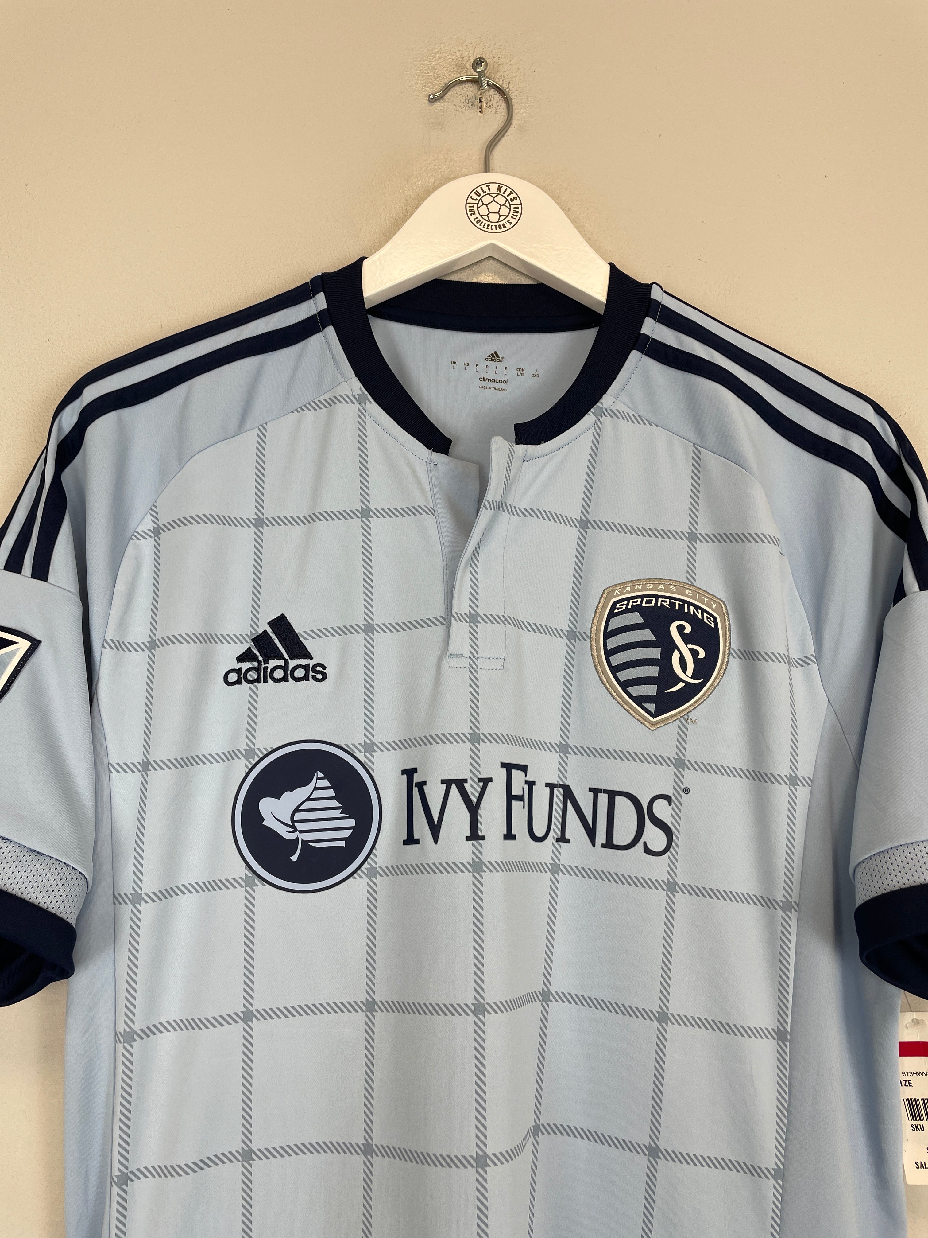 Shop 2015/17 SPORTING KANSAS CITY *BNWT* HOME SHIRT (L) ADIDAS, classic football shirts, vintage football shirts & retro soccer jerseys at Cult Kits