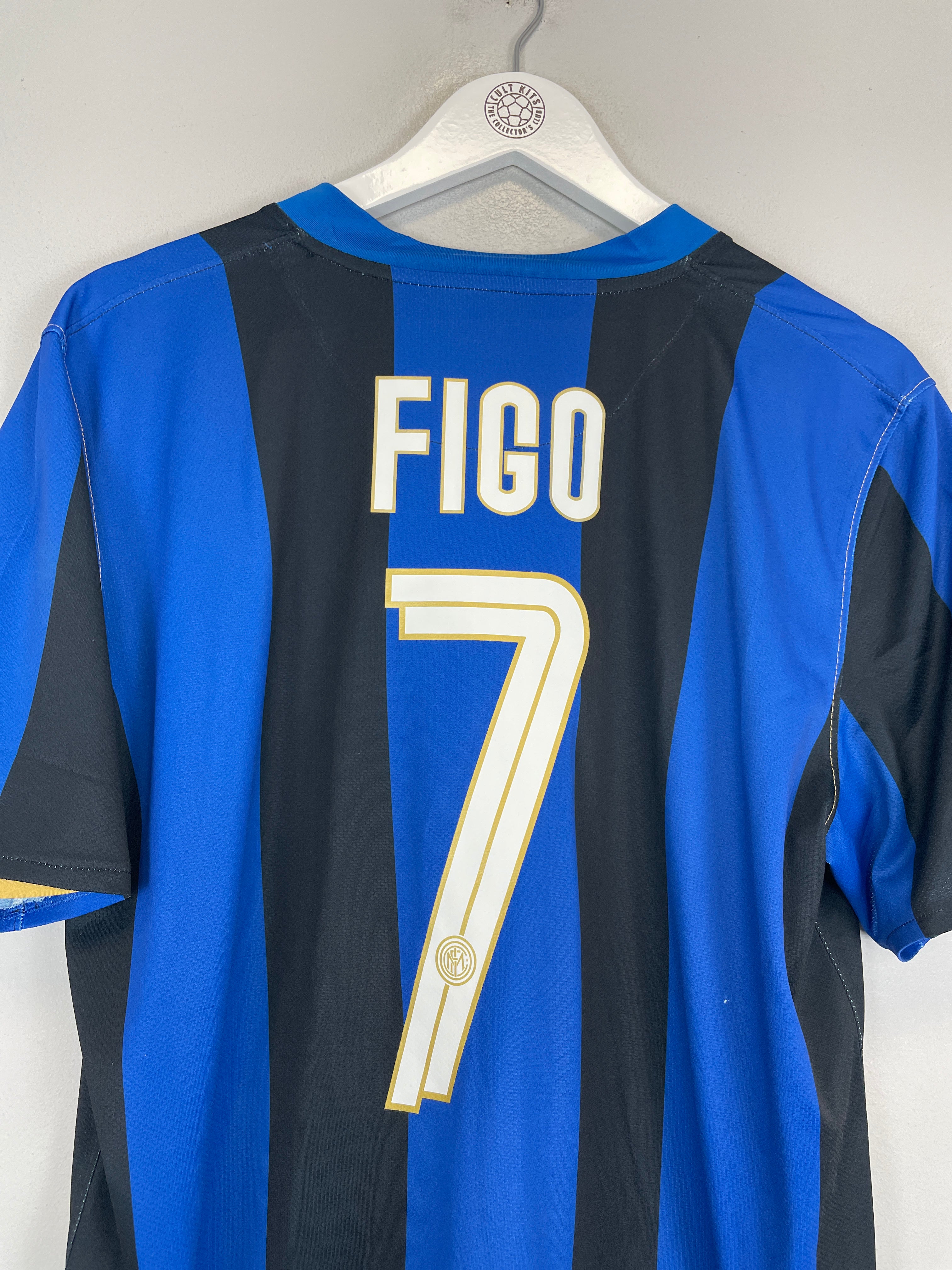 Shop 2008/09 INTER MILAN FIGO #7 HOME SHIRT (L) NIKE, classic football shirts, vintage football shirts & retro soccer jerseys at Cult Kits