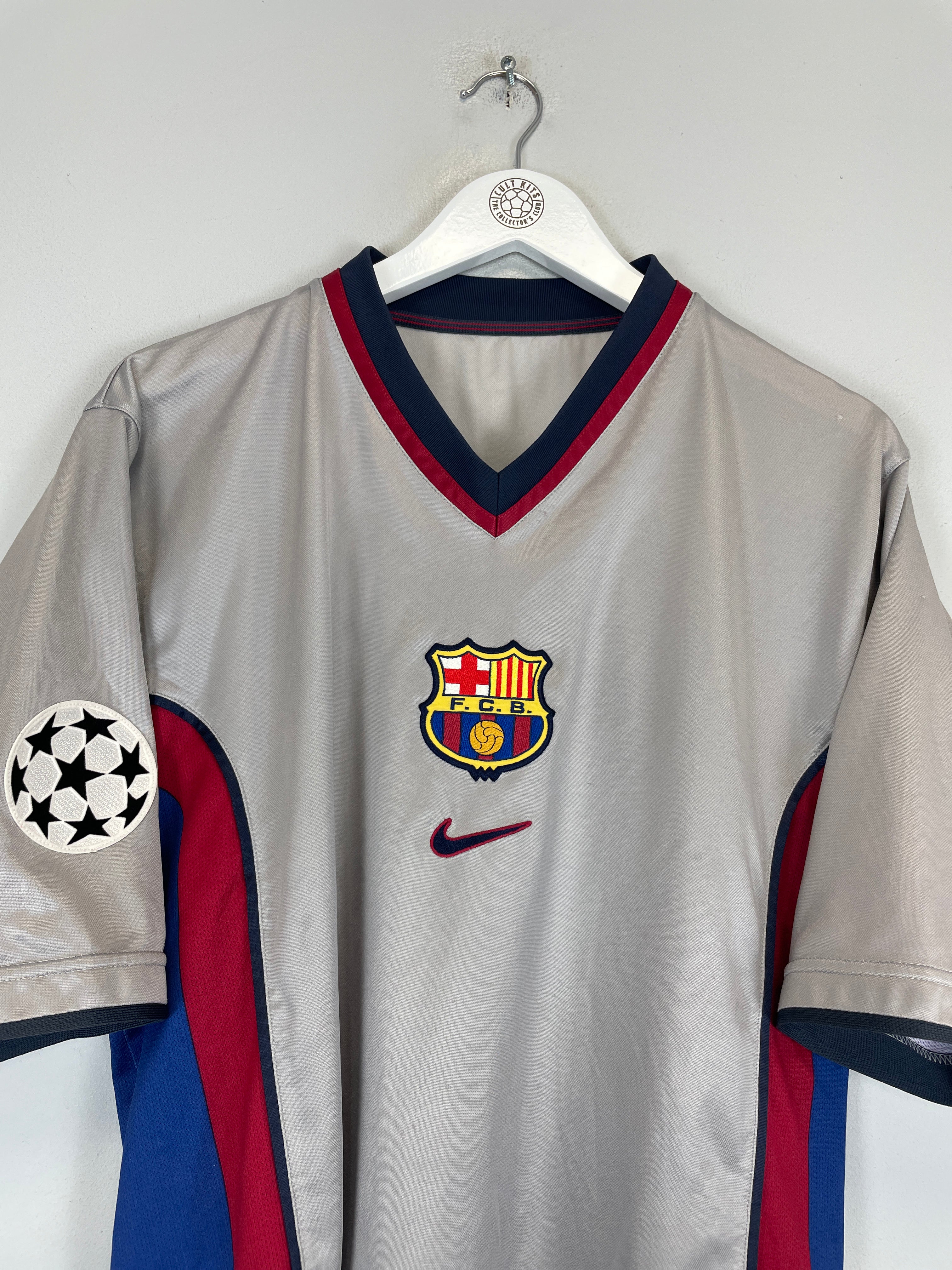 Shop 1999/00 BARCELONA AWAY SHIRT C/L (XL) NIKE, classic football shirts, vintage football shirts & retro soccer jerseys at Cult Kits