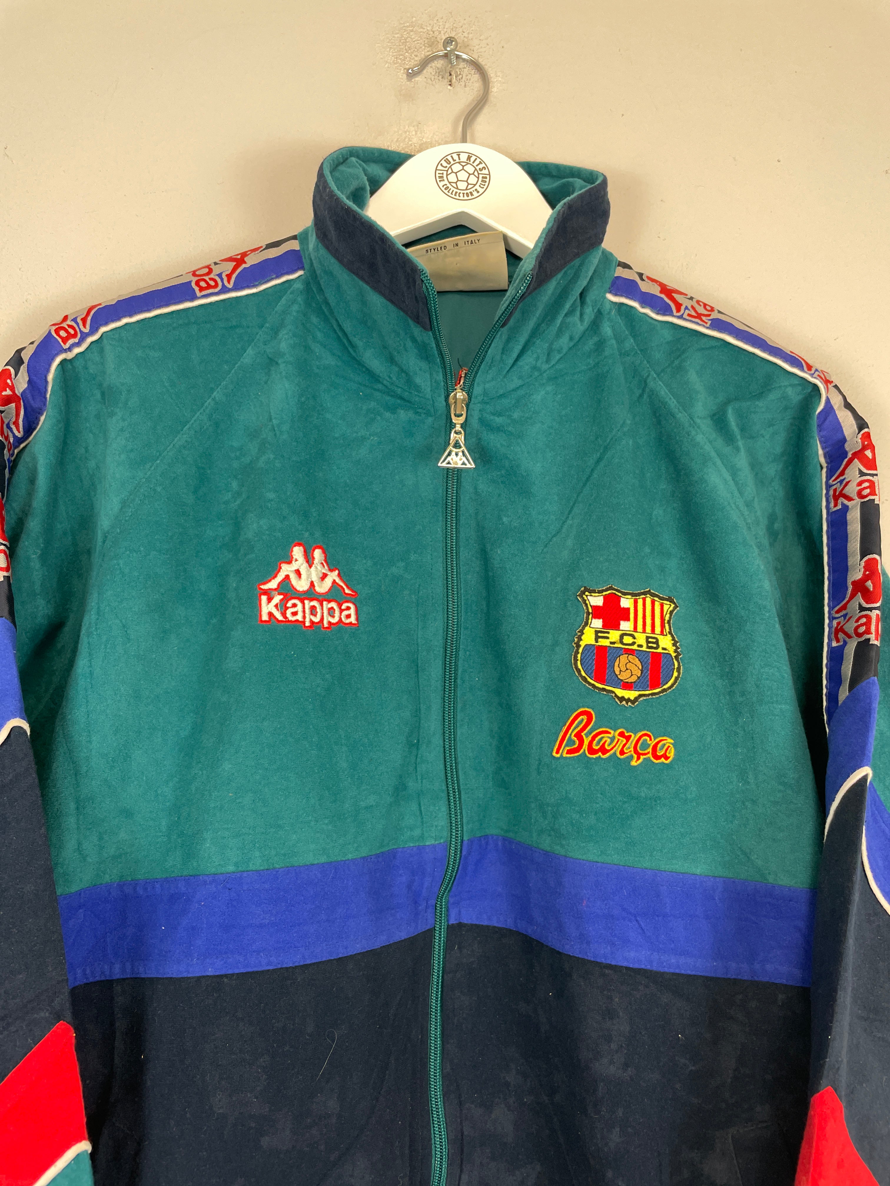 Shop 1995/97 BARCELONA TRACK JACKET (L) KAPPA, classic football shirts, vintage football shirts & retro soccer jerseys at Cult Kits