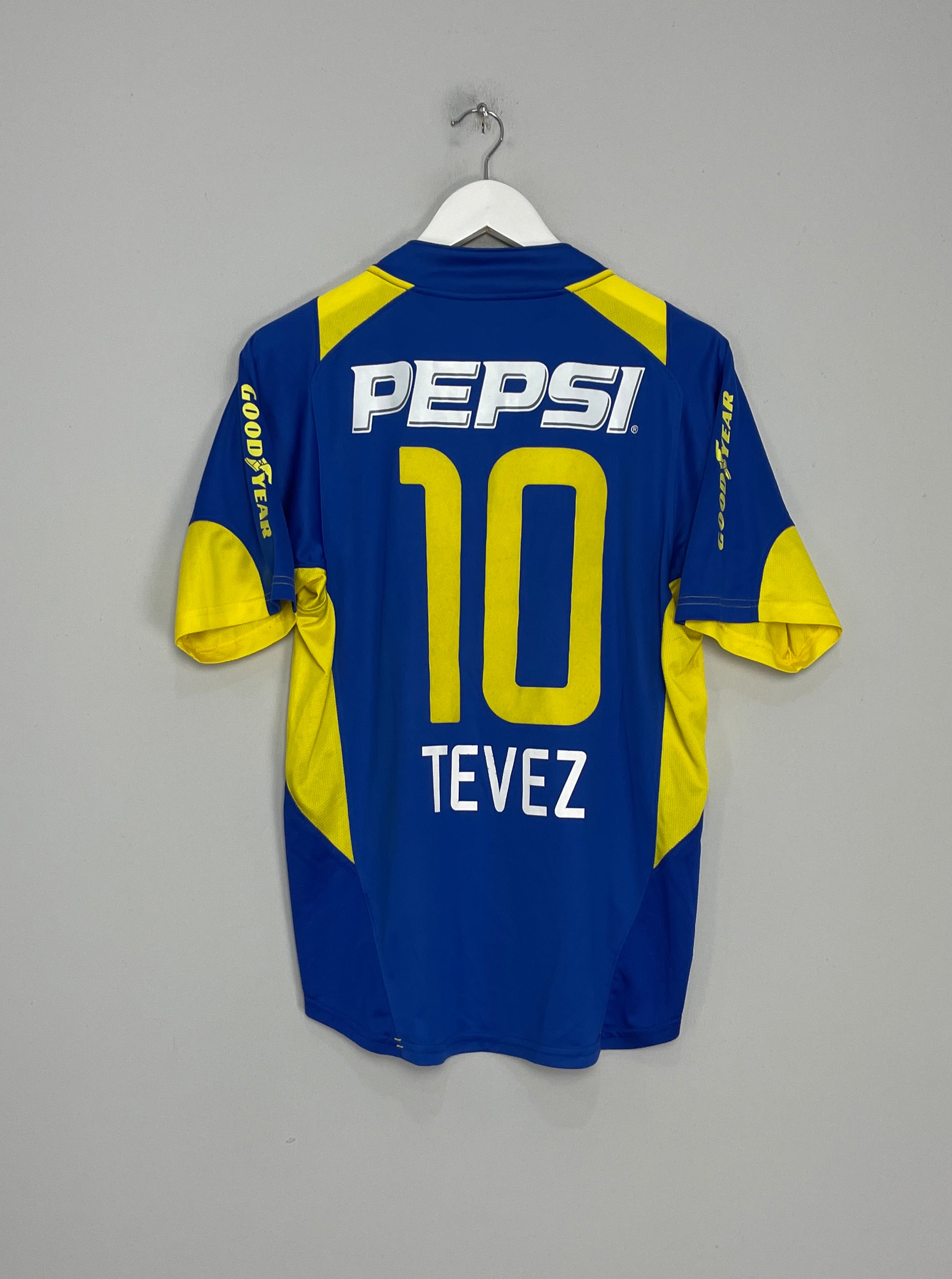 Shop 2004/05 BOCA JUNIORS TEVEZ #10 HOME SHIRT (M) NIKE, classic football shirts, vintage football shirts & retro soccer jerseys at Cult Kits