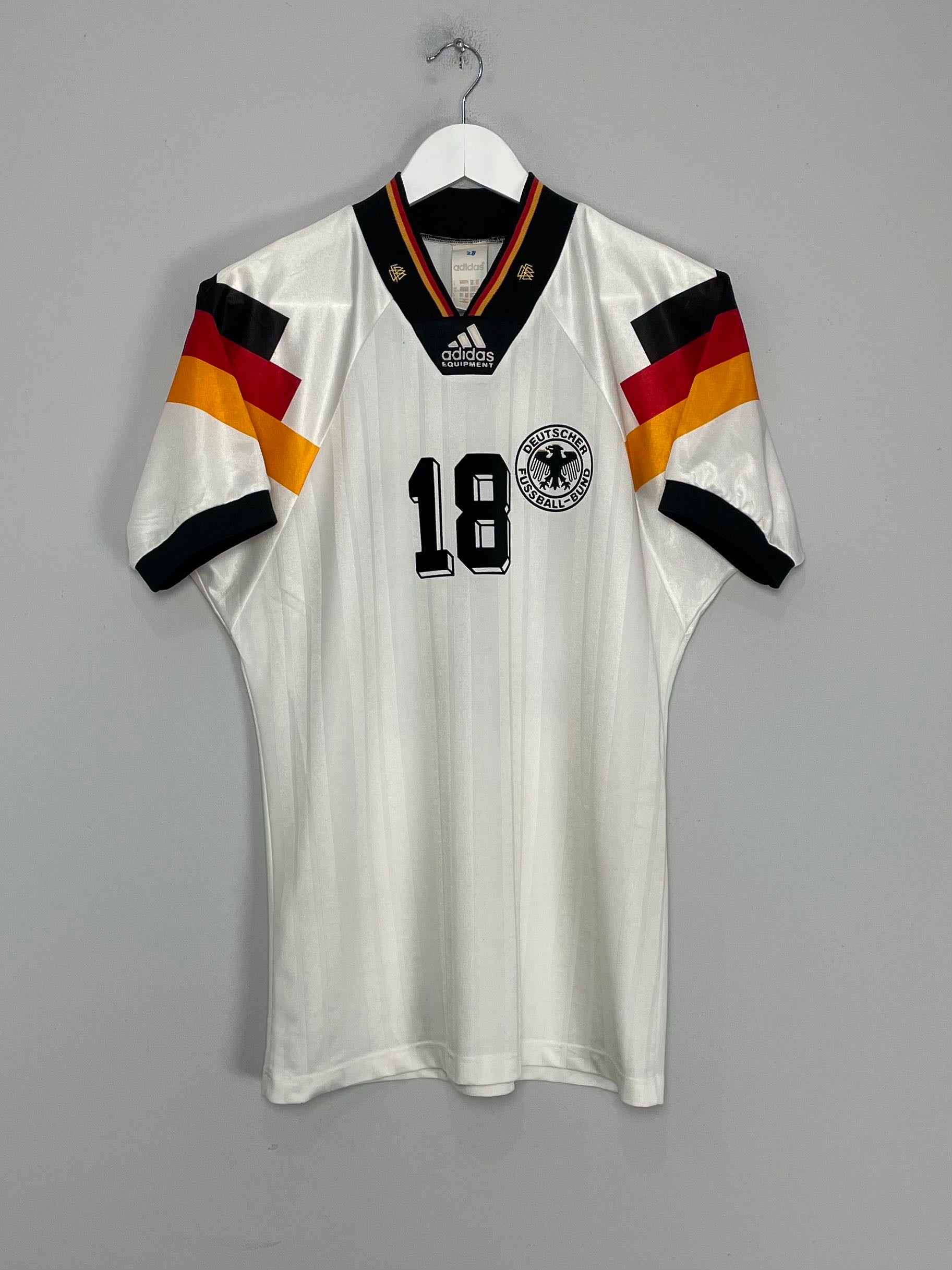 Shop 1992/94 GERMANY KLINSMANN #18 HOME SHIRT (S) ADIDAS, classic football shirts, vintage football shirts & retro soccer jerseys at Cult Kits