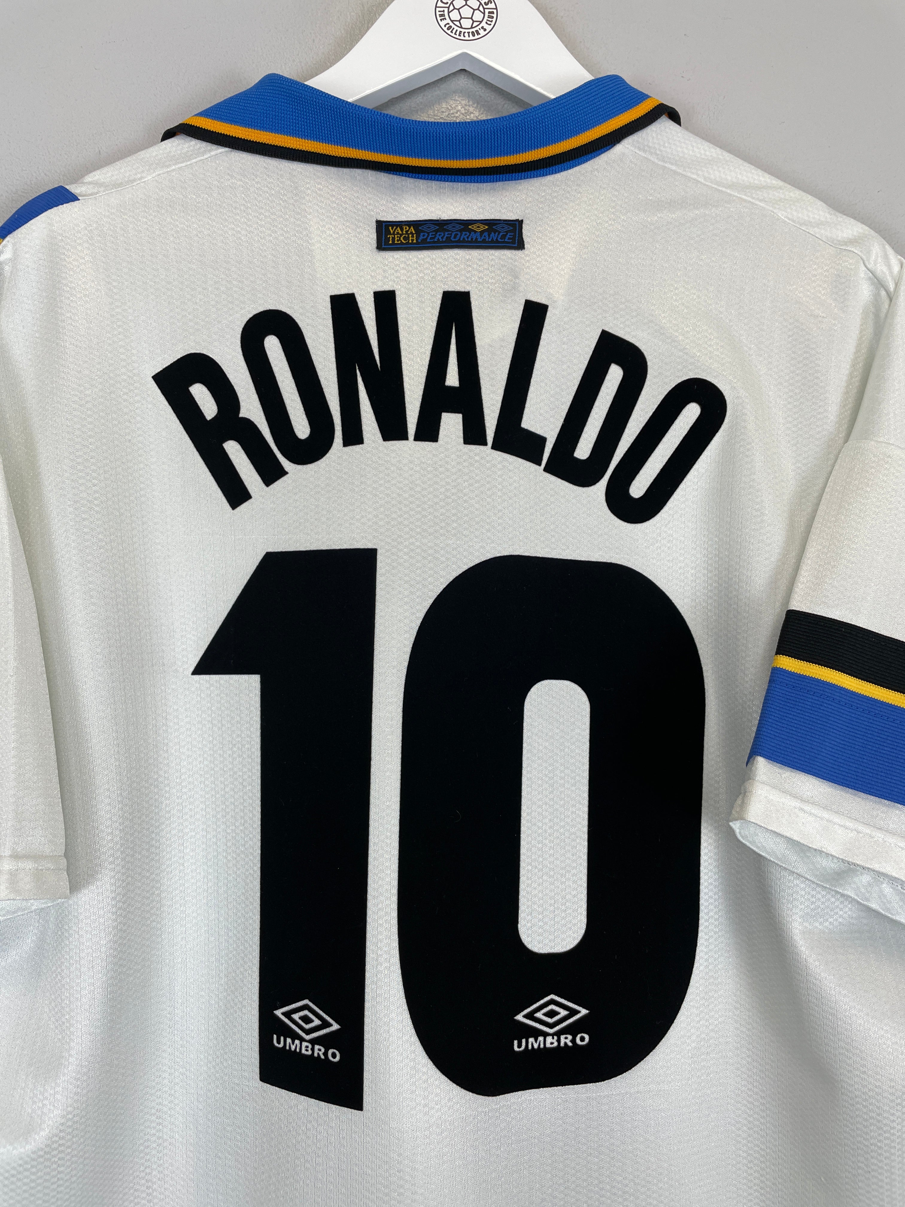 Shop 1997/98 INTER MILAN RONALDO #10 AWAY SHIRT (XL) UMBRO, classic football shirts, vintage football shirts & retro soccer jerseys at Cult Kits