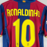 Shop 2007/08 BARCELONA RONALDINHO #10 HOME SHIRT (M) NIKE, classic football shirts, vintage football shirts & retro soccer jerseys at Cult Kits