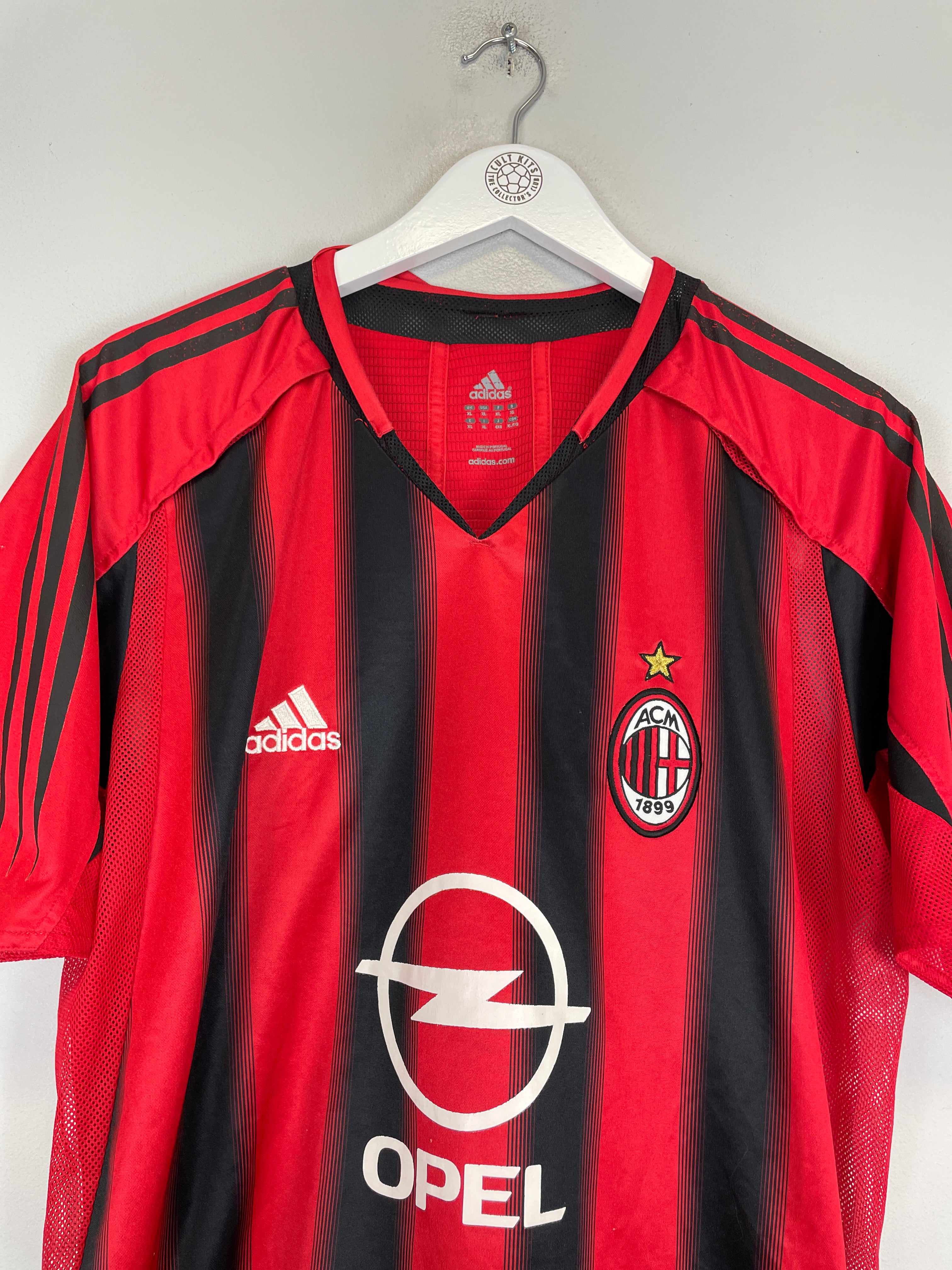 Shop 2004/05 AC MILAN KAKA #22 *PLAYER ISSUE* HOME SHIRT (XL) ADIDAS, classic football shirts, vintage football shirts & retro soccer jerseys at Cult Kits