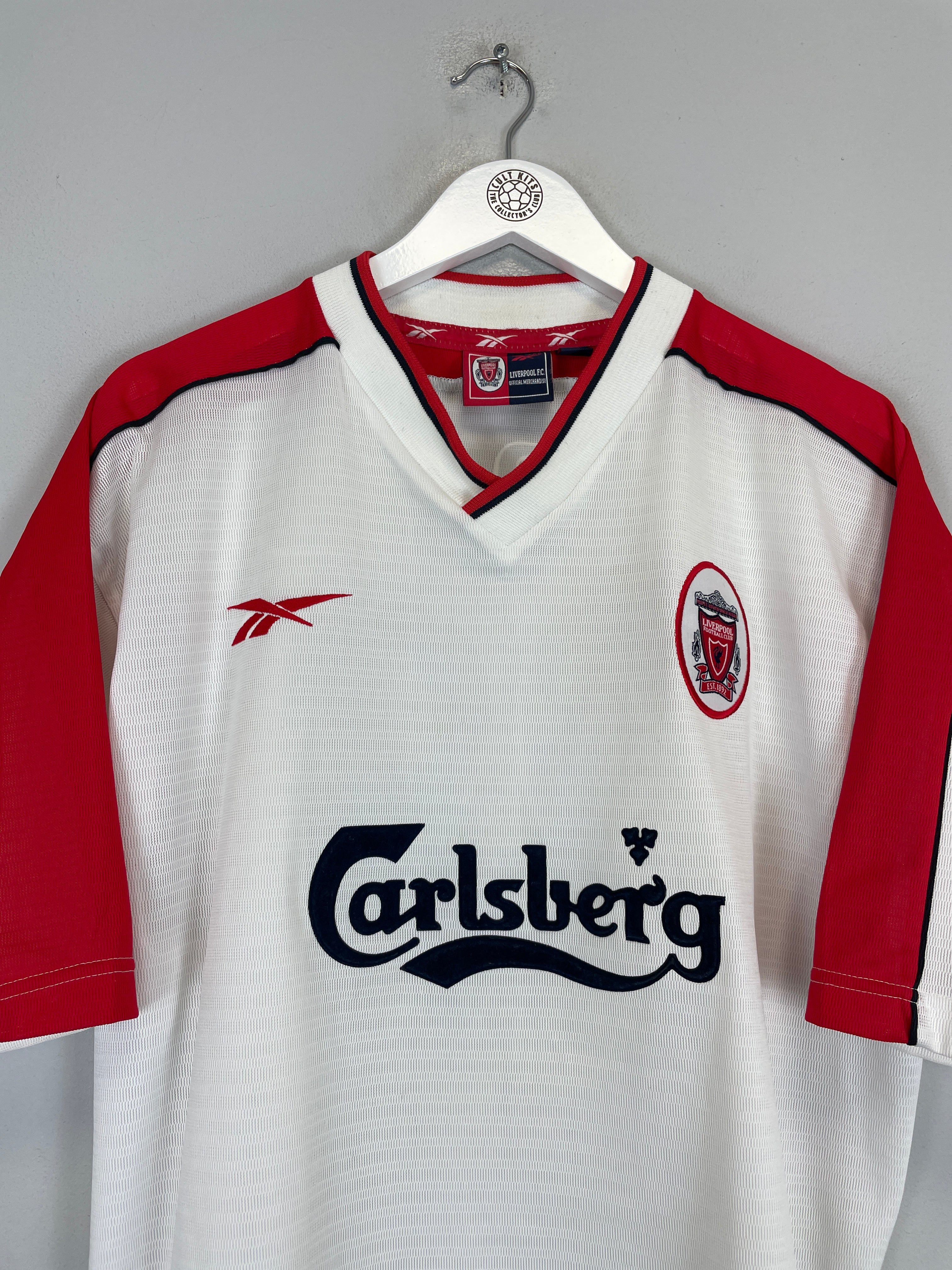 Shop 1998/00 LIVERPOOL GERRARD #28 AWAY SHIRT (L) REEBOK, classic football shirts, vintage football shirts & retro soccer jerseys at Cult Kits