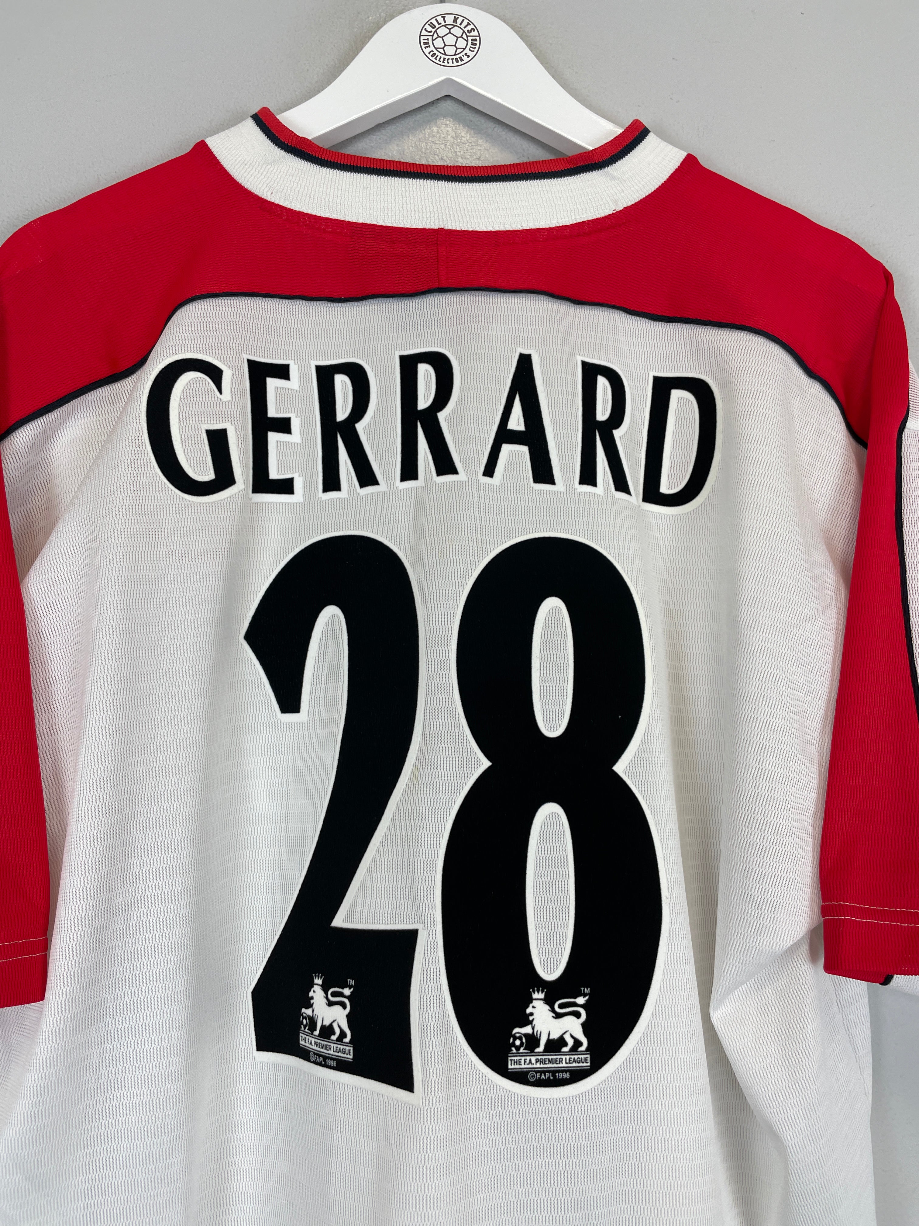 Shop 1998/00 LIVERPOOL GERRARD #28 AWAY SHIRT (L) REEBOK, classic football shirts, vintage football shirts & retro soccer jerseys at Cult Kits