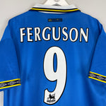 Shop 1997/98 EVERTON FERGUSON #9 HOME SHIRT (L) UMBRO, classic football shirts, vintage football shirts & retro soccer jerseys at Cult Kits