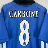 Shop 1999/00 SHEFFIELD WEDNESDAY CARBONE #8 HOME SHIRT (L) PUMA, classic football shirts, vintage football shirts & retro soccer jerseys at Cult Kits