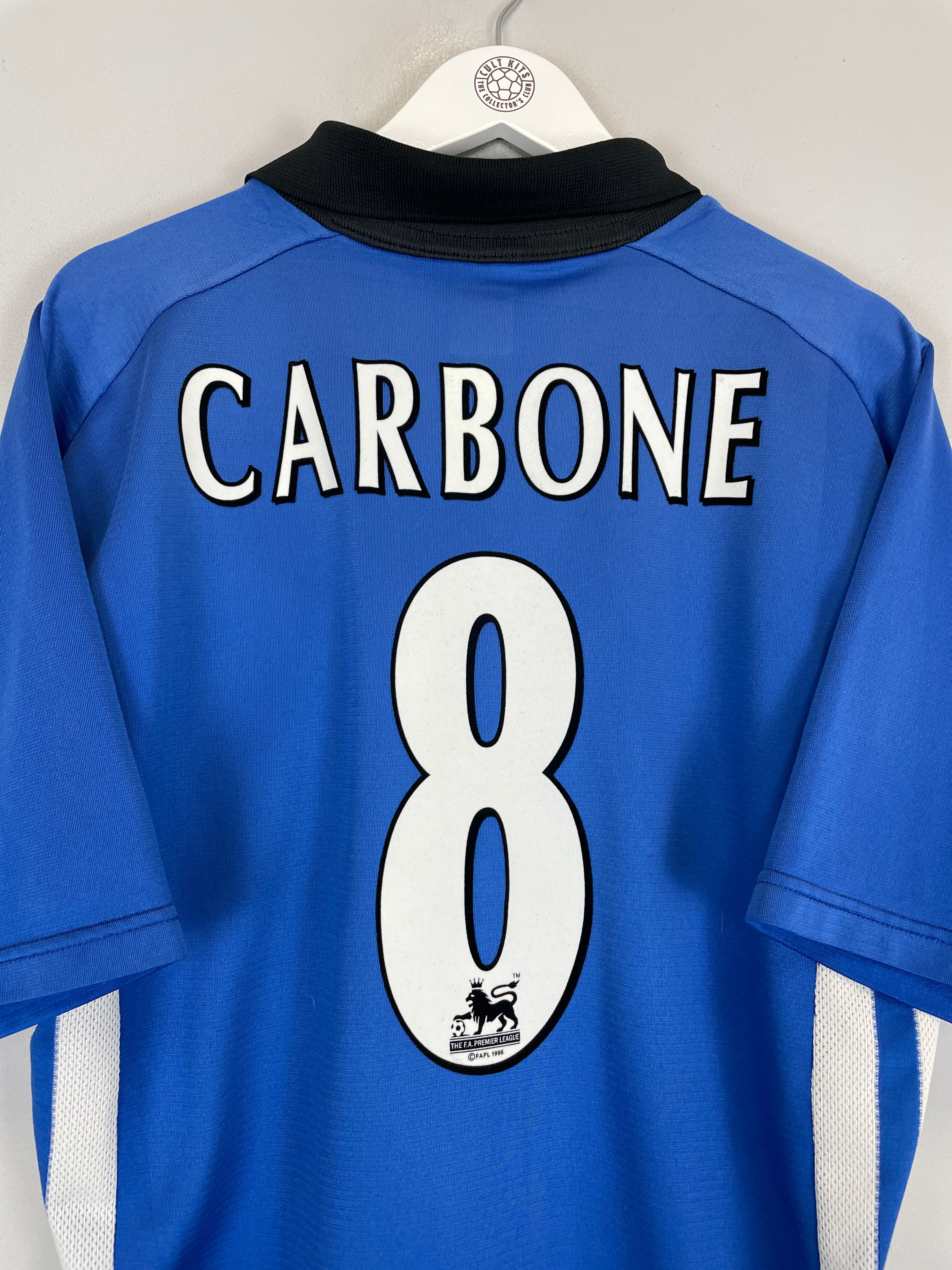 Shop 1999/00 SHEFFIELD WEDNESDAY CARBONE #8 HOME SHIRT (L) PUMA, classic football shirts, vintage football shirts & retro soccer jerseys at Cult Kits