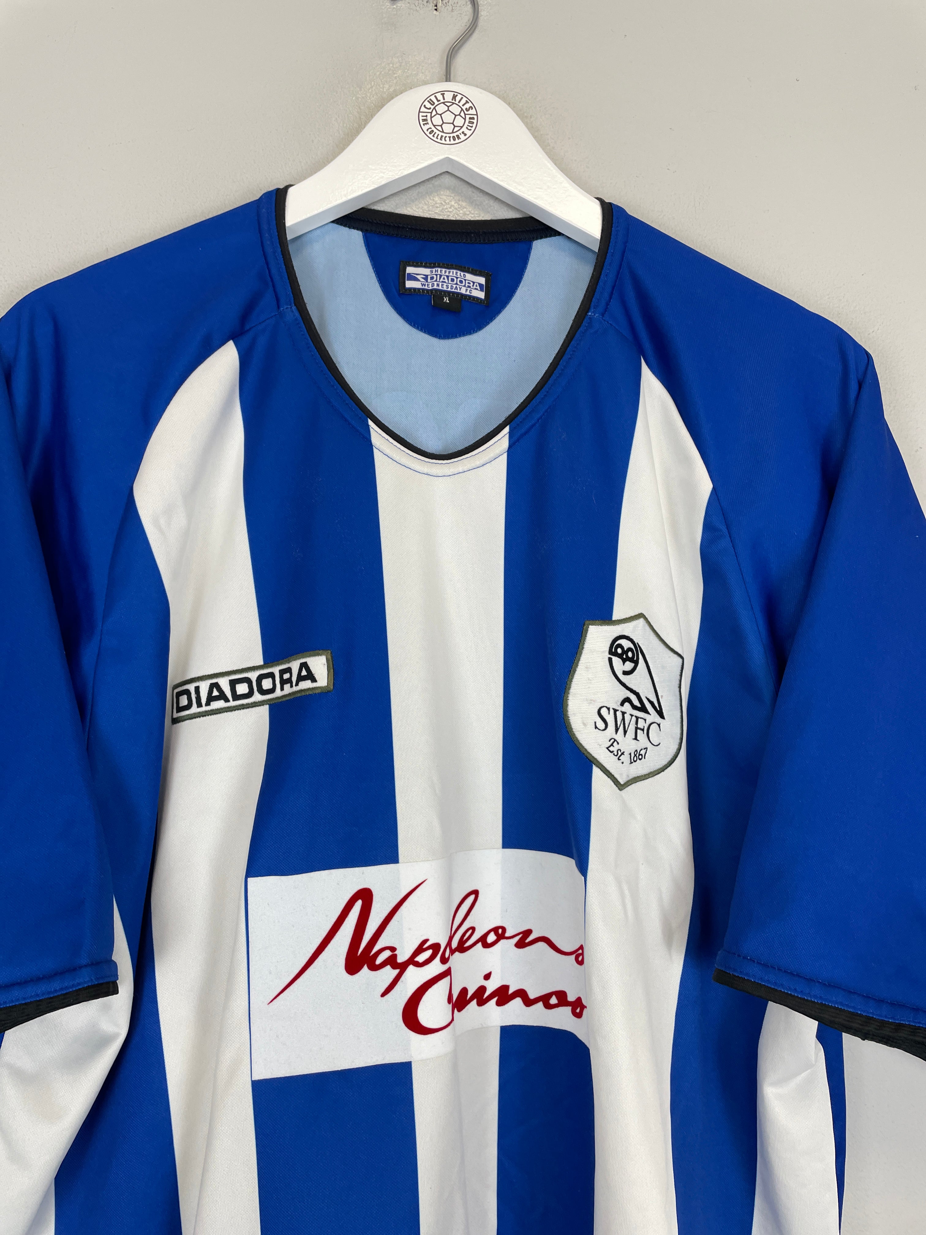 Shop 2003/05 SHEFFIELD WEDNESDAY SIBON #9 HOME SHIRT (XL) DIADORA, classic football shirts, vintage football shirts & retro soccer jerseys at Cult Kits