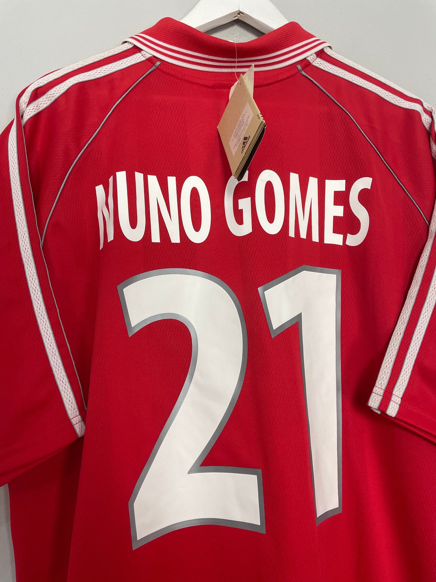 1999/00 BENFICA NUNO GOMES #21 *BNWT* HOME SHIRT (XL) ADIDAS
