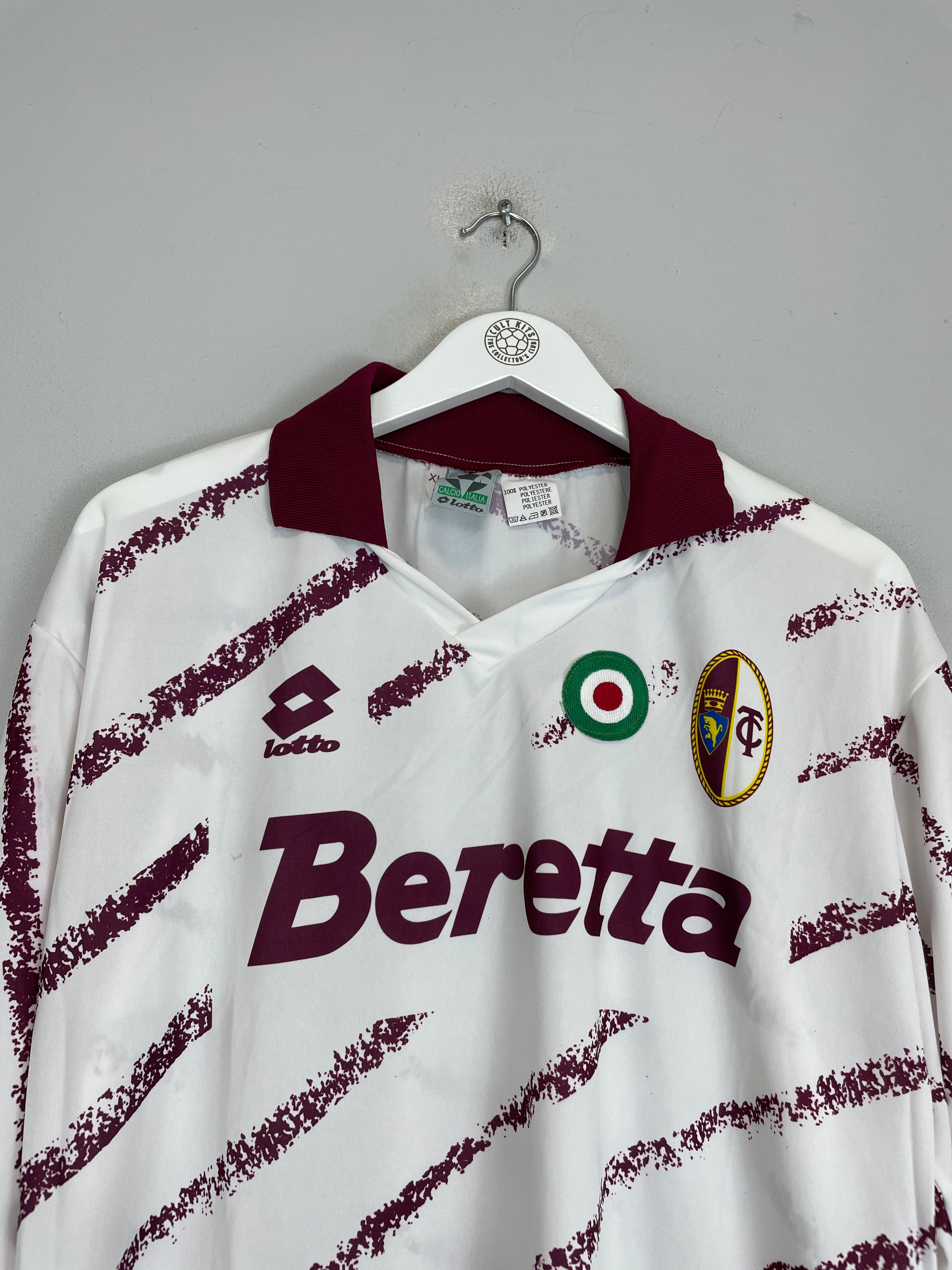 Shop 1993/94 TORINO L/S AWAY SHIRT (XL) LOTTO, classic football shirts, vintage football shirts & retro soccer jerseys at Cult Kits