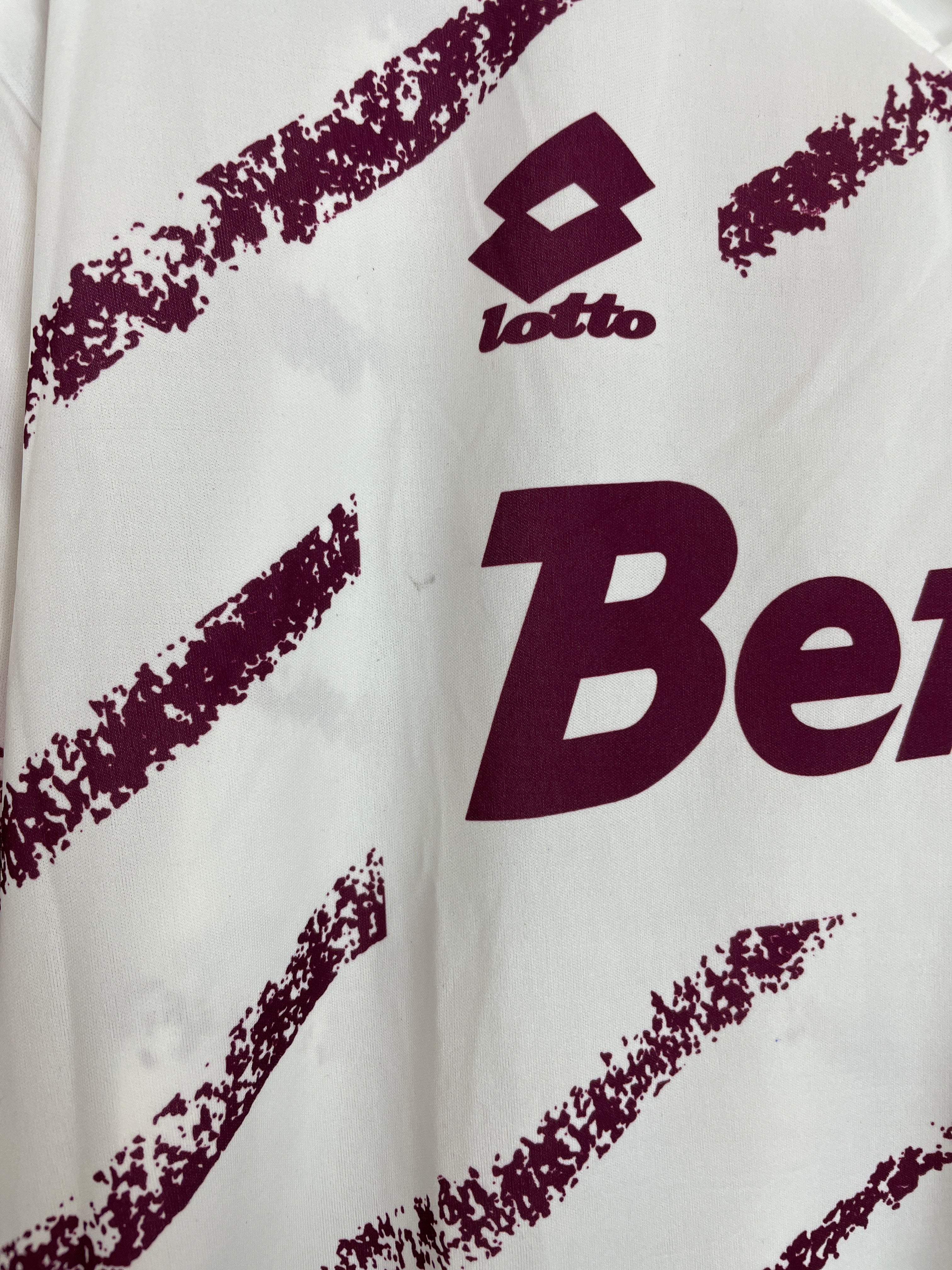 Shop 1993/94 TORINO L/S AWAY SHIRT (XL) LOTTO, classic football shirts, vintage football shirts & retro soccer jerseys at Cult Kits