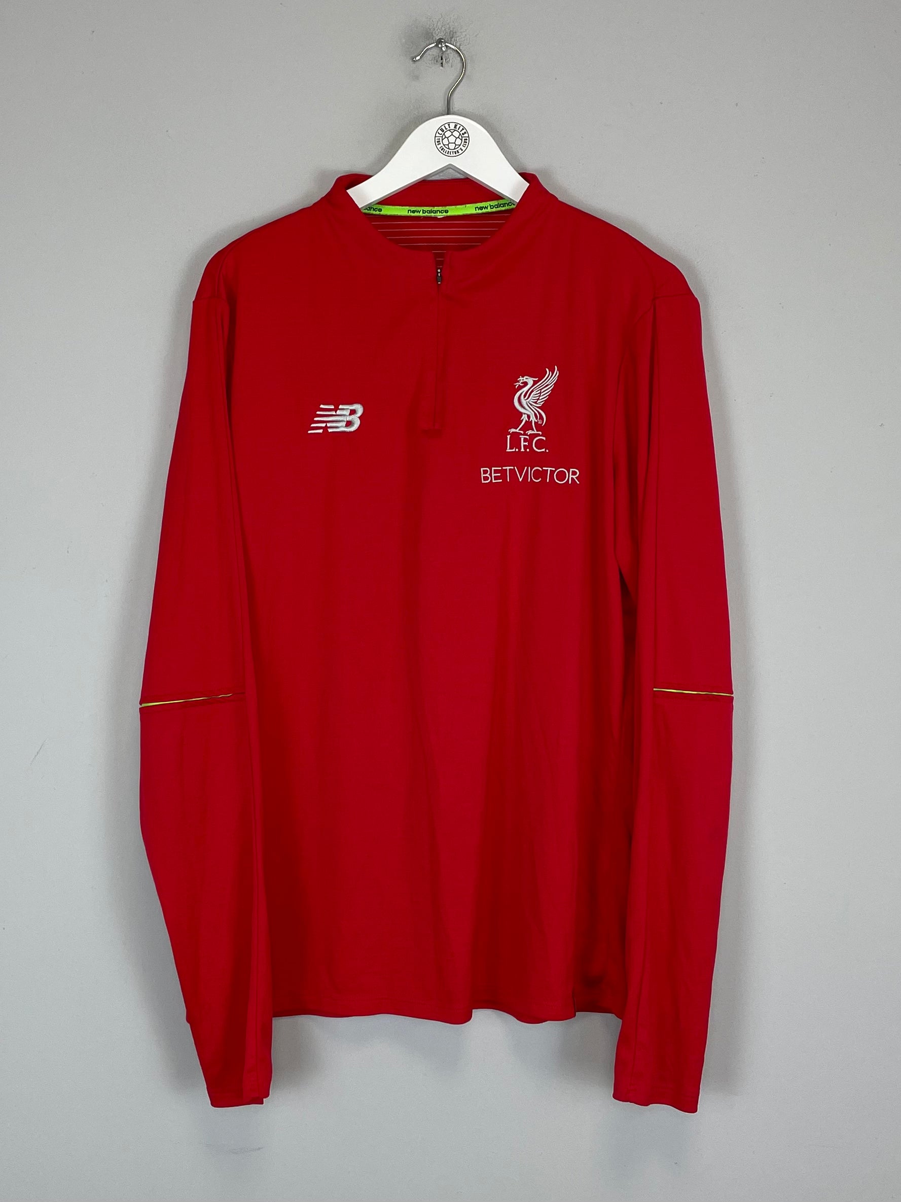 Shop 2018/19 LIVERPOOL 1/4 ZIP (XL) NEW BALANCE, classic football shirts, vintage football shirts & retro soccer jerseys at Cult Kits