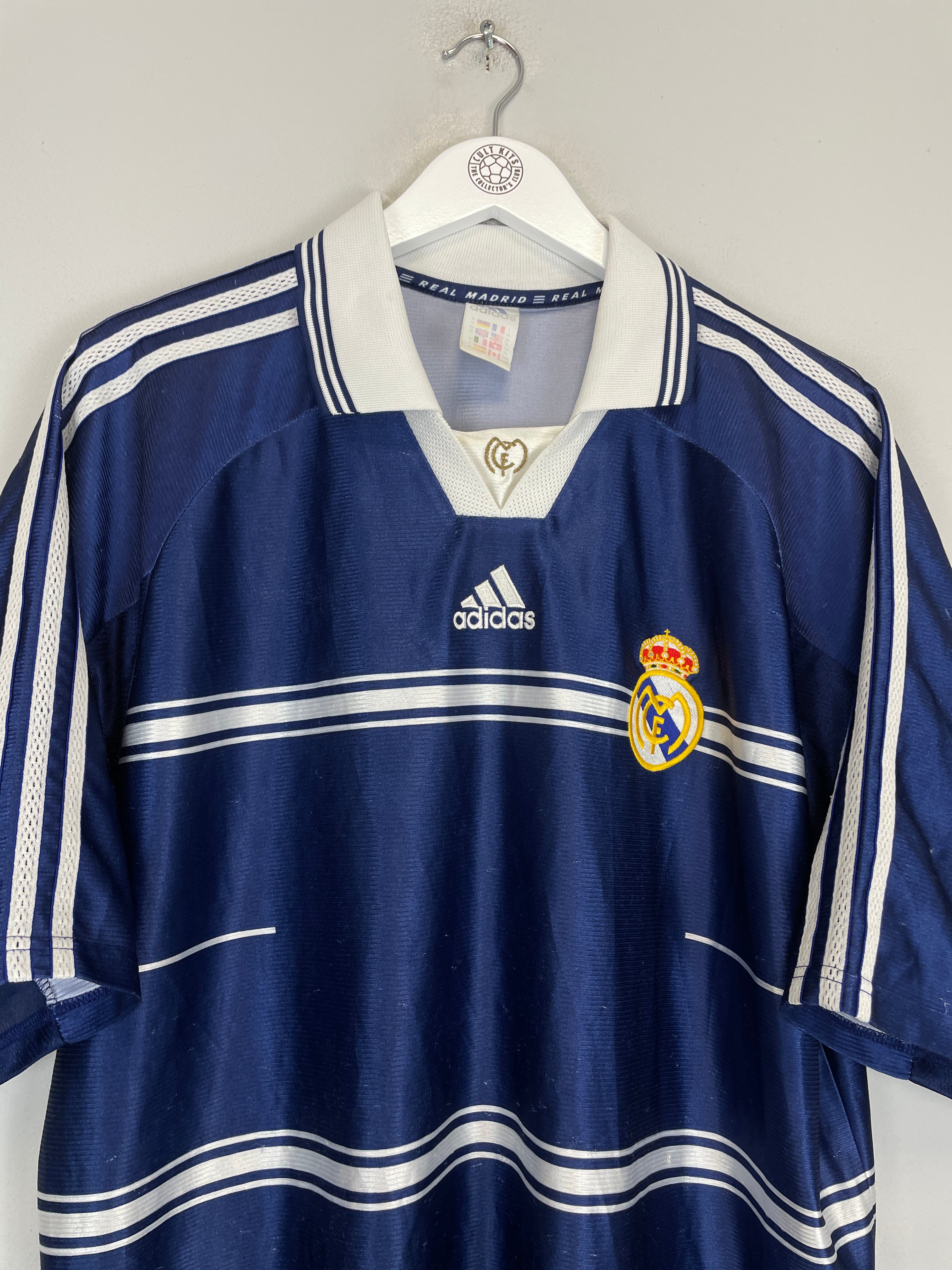 Shop 1998/99 REAL MADRID AWAY SHIRT (XL) ADIDAS, classic football shirts, vintage football shirts & retro soccer jerseys at Cult Kits