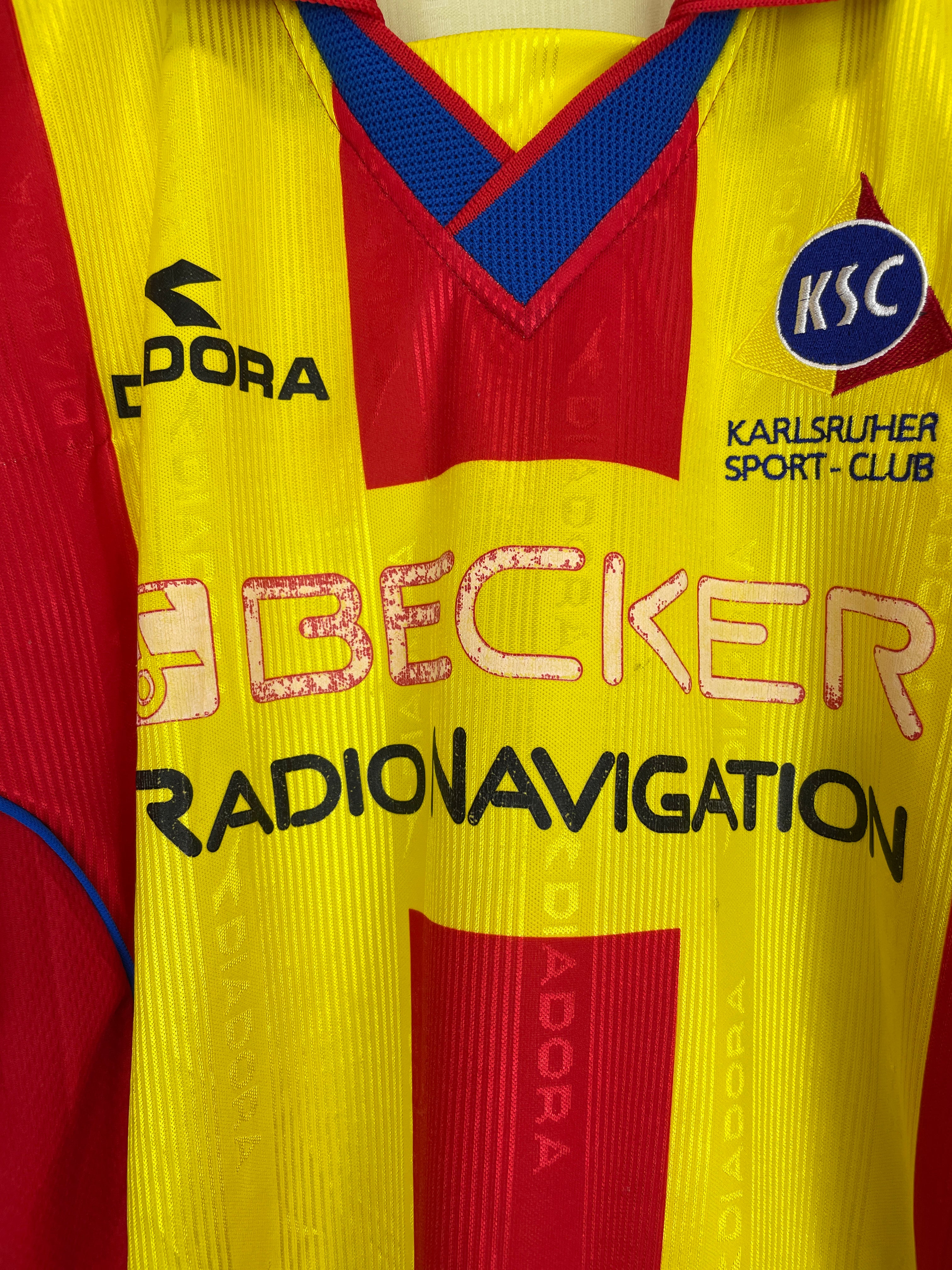 Shop 1999/00 KARLSRUHE HOME SHIRT (XL) DIADORA, classic football shirts, vintage football shirts & retro soccer jerseys at Cult Kits