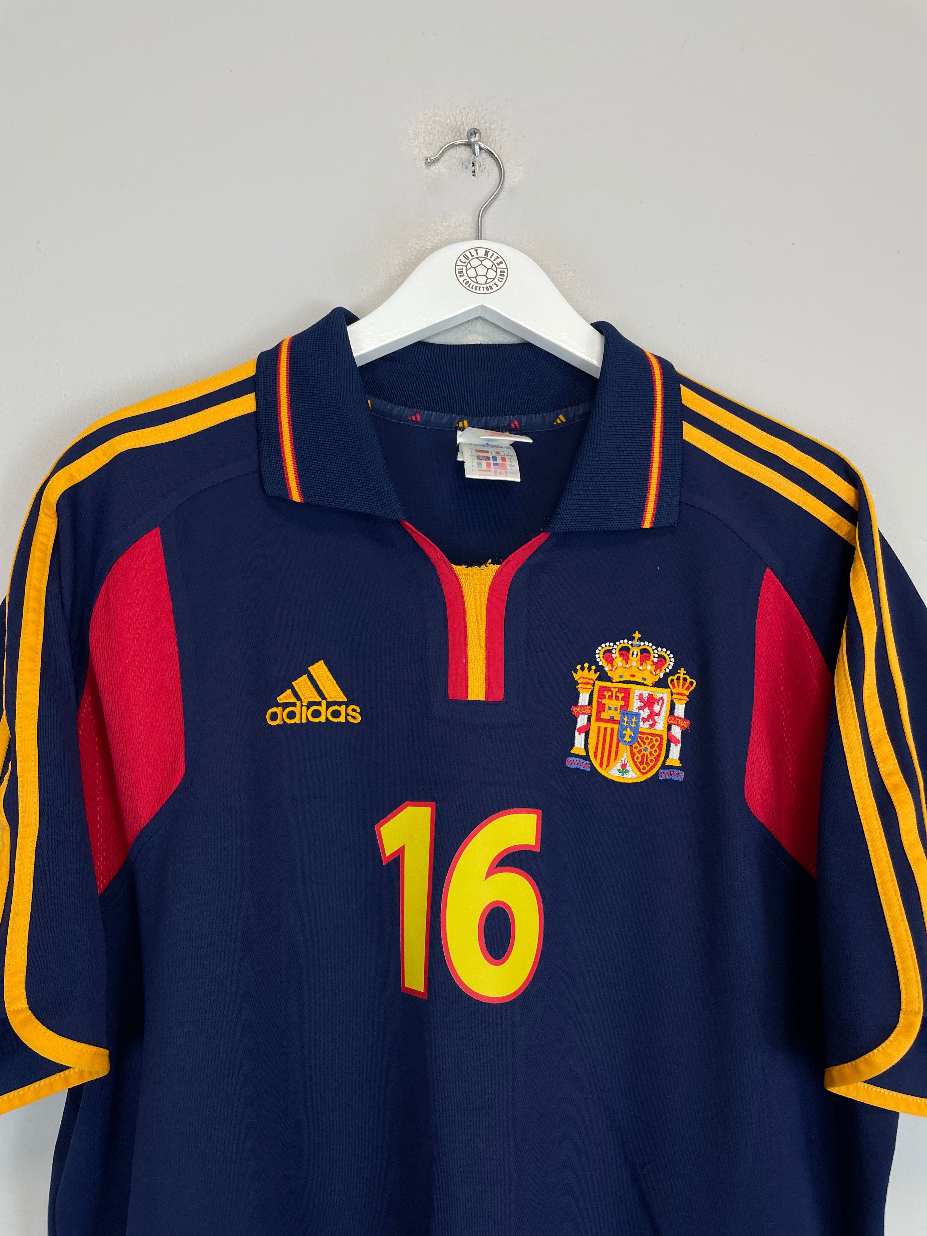 Shop 2000/02 SPAIN MENDIETA #16 AWAY SHIRT (L) ADIDAS, classic football shirts, vintage football shirts & retro soccer jerseys at Cult Kits