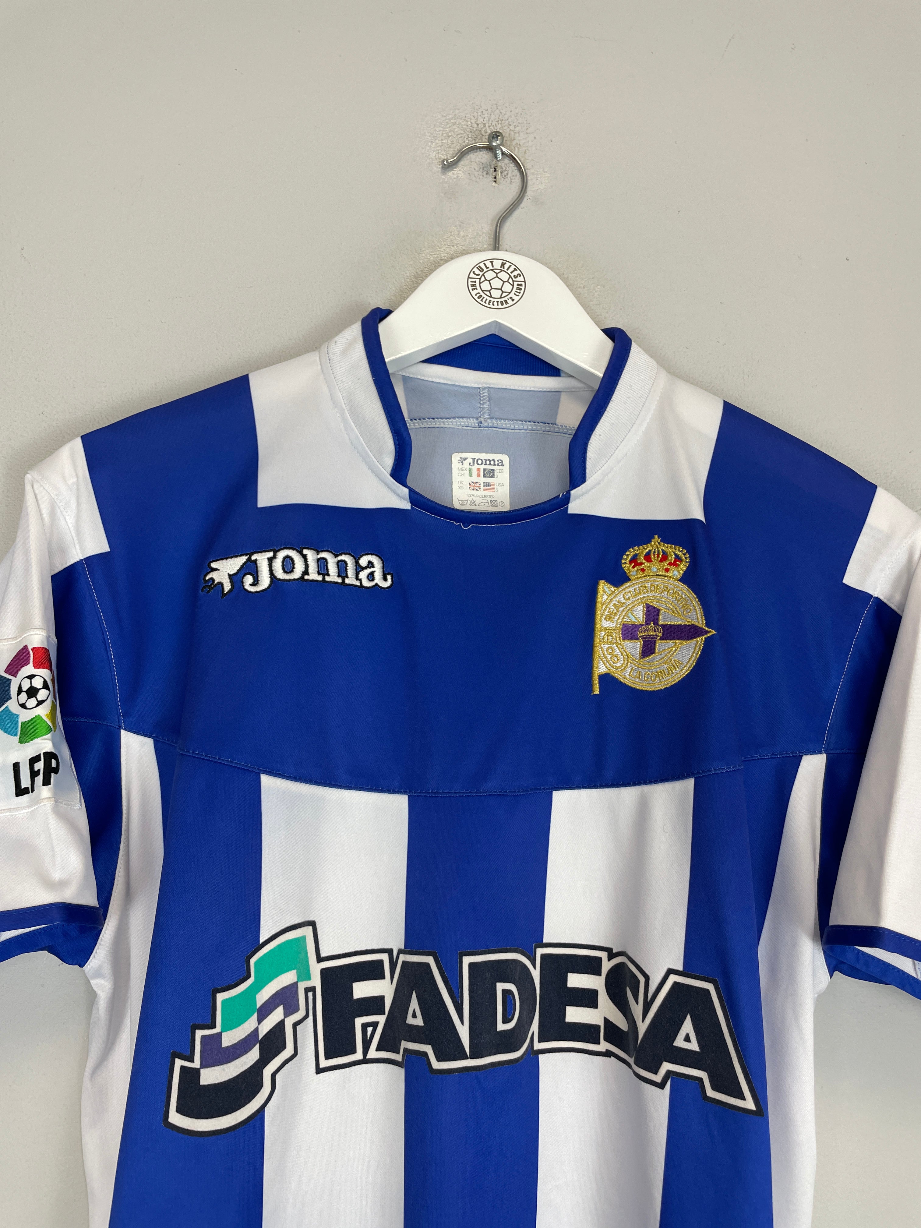 Shop 2003/04 DEPORTIVO LA CORUNA VALERON #21 HOME SHIRT (S) JOMA, classic football shirts, vintage football shirts & retro soccer jerseys at Cult Kits