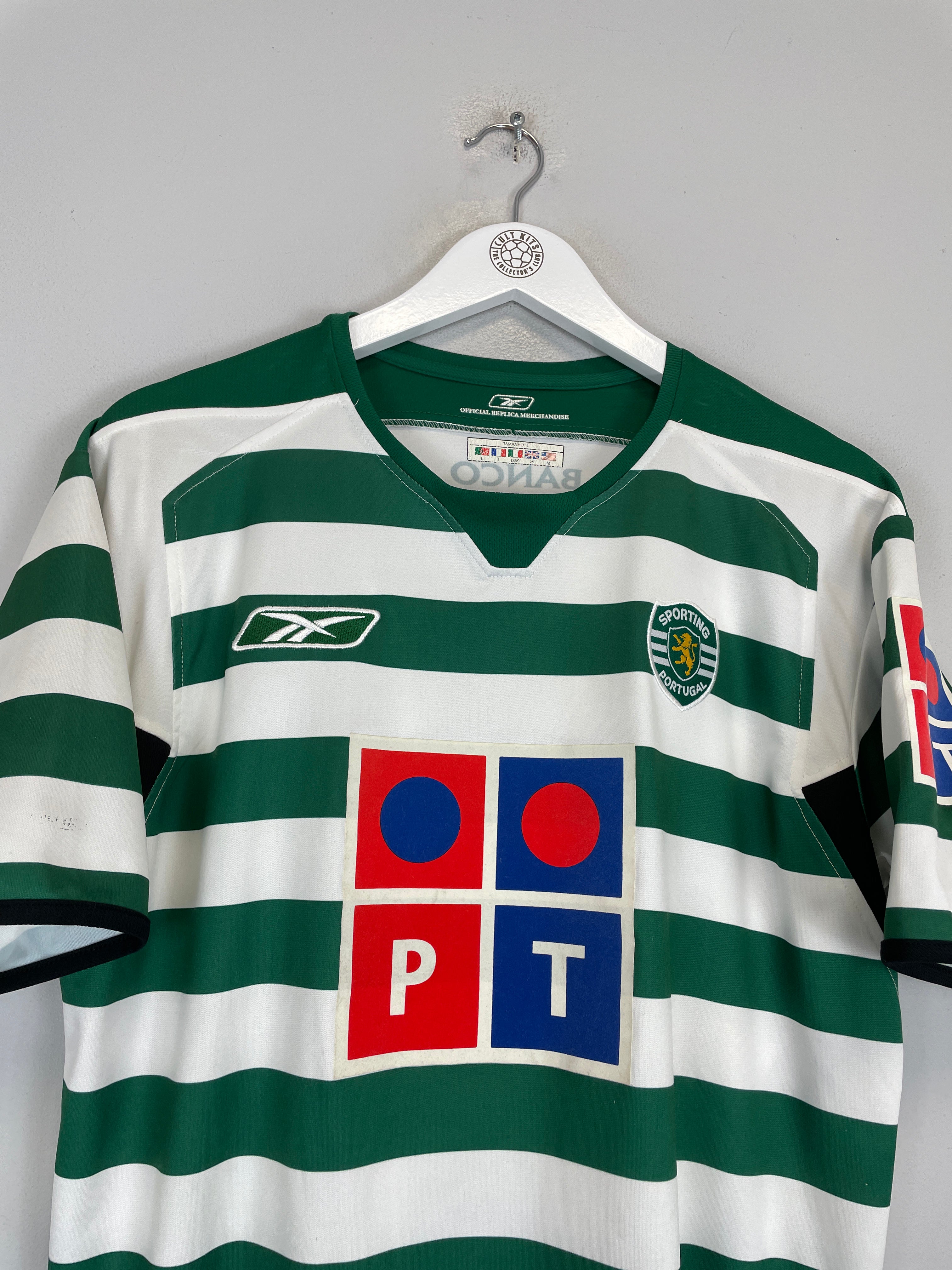 Shop 2004/05 SPORTING CP HOME SHIRT (M) REEBOK, classic football shirts, vintage football shirts & retro soccer jerseys at Cult Kits