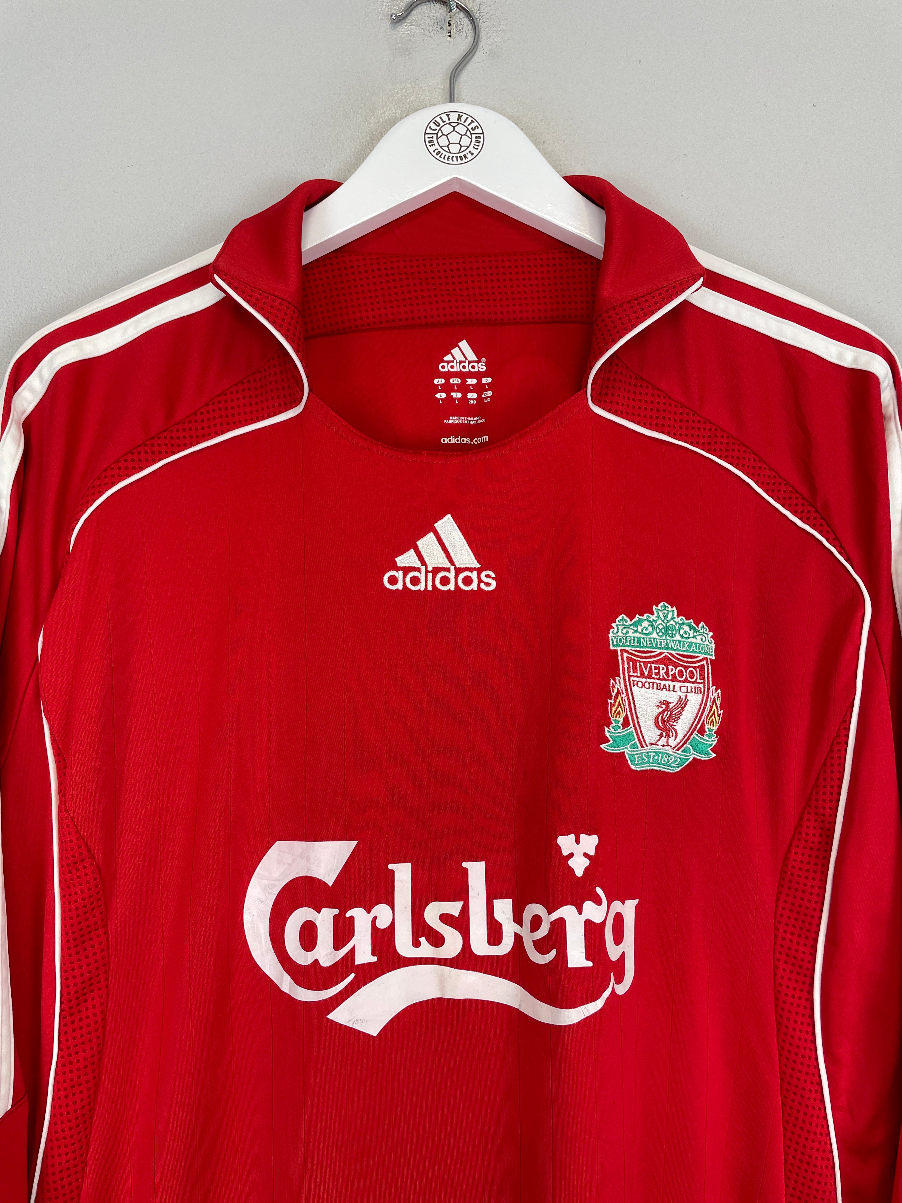Shop 2006/07 LIVERPOOL CROUCH #15 L/S HOME SHIRT (L) ADIDAS, classic football shirts, vintage football shirts & retro soccer jerseys at Cult Kits