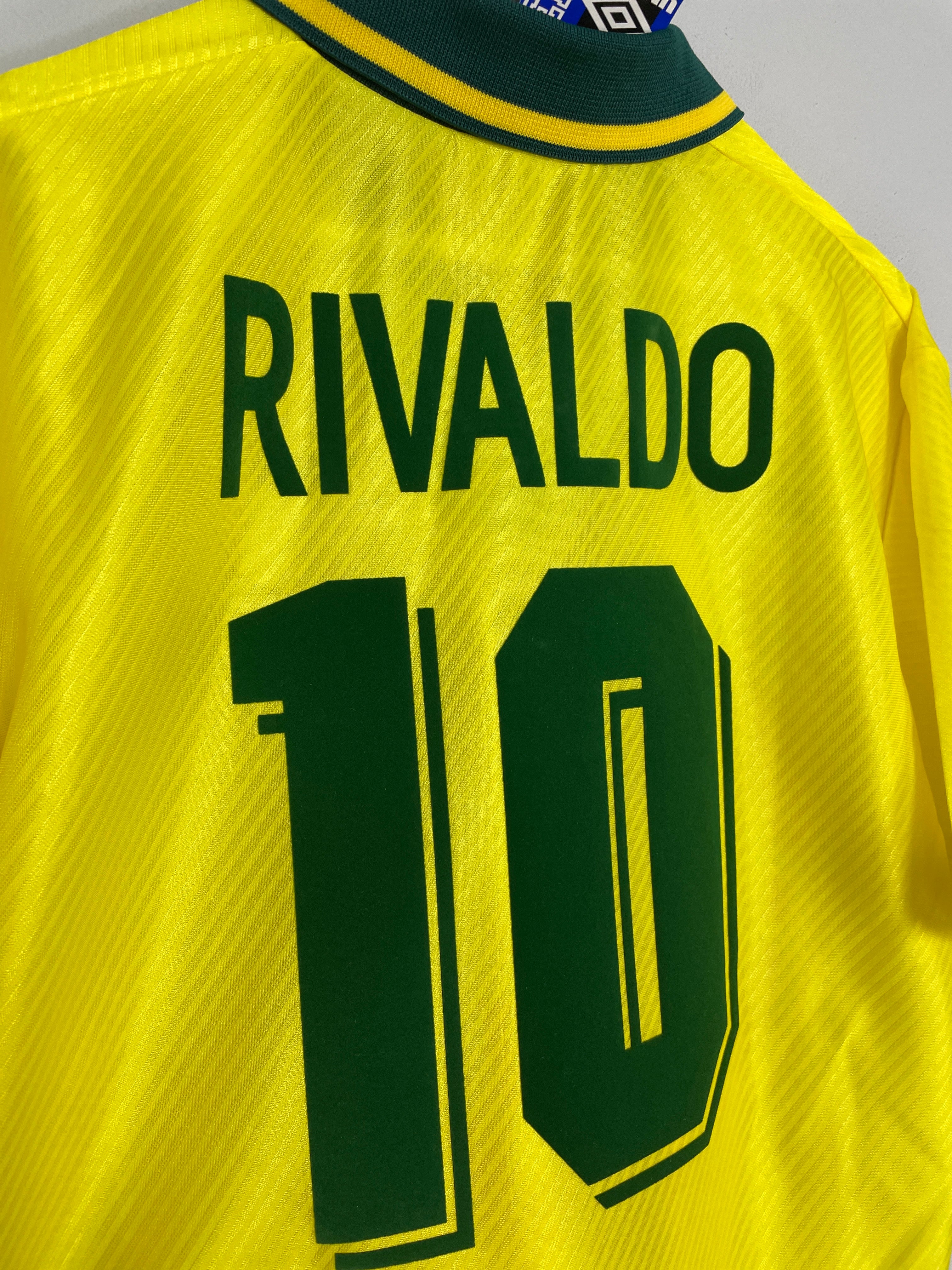 Shop 1994/96 BRAZIL RIVALDO #10 *BNWT* HOME SHIRT (L) UMBRO, classic football shirts, vintage football shirts & retro soccer jerseys at Cult Kits