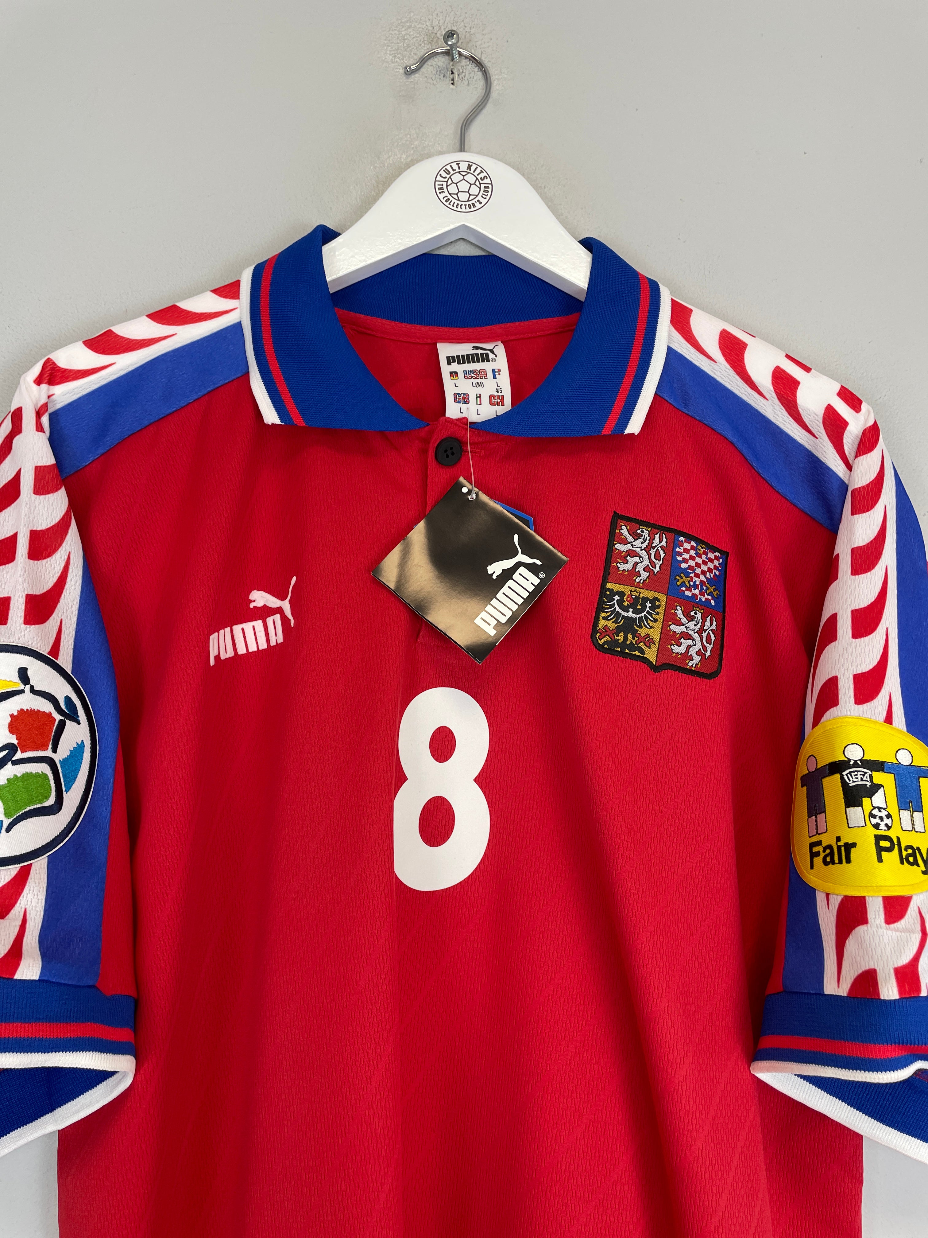 Shop 1996 CZECH REPUBLIC POBORSKY #8 *BNWT* HOME SHIRT (L) PUMA, classic football shirts, vintage football shirts & retro soccer jerseys at Cult Kits