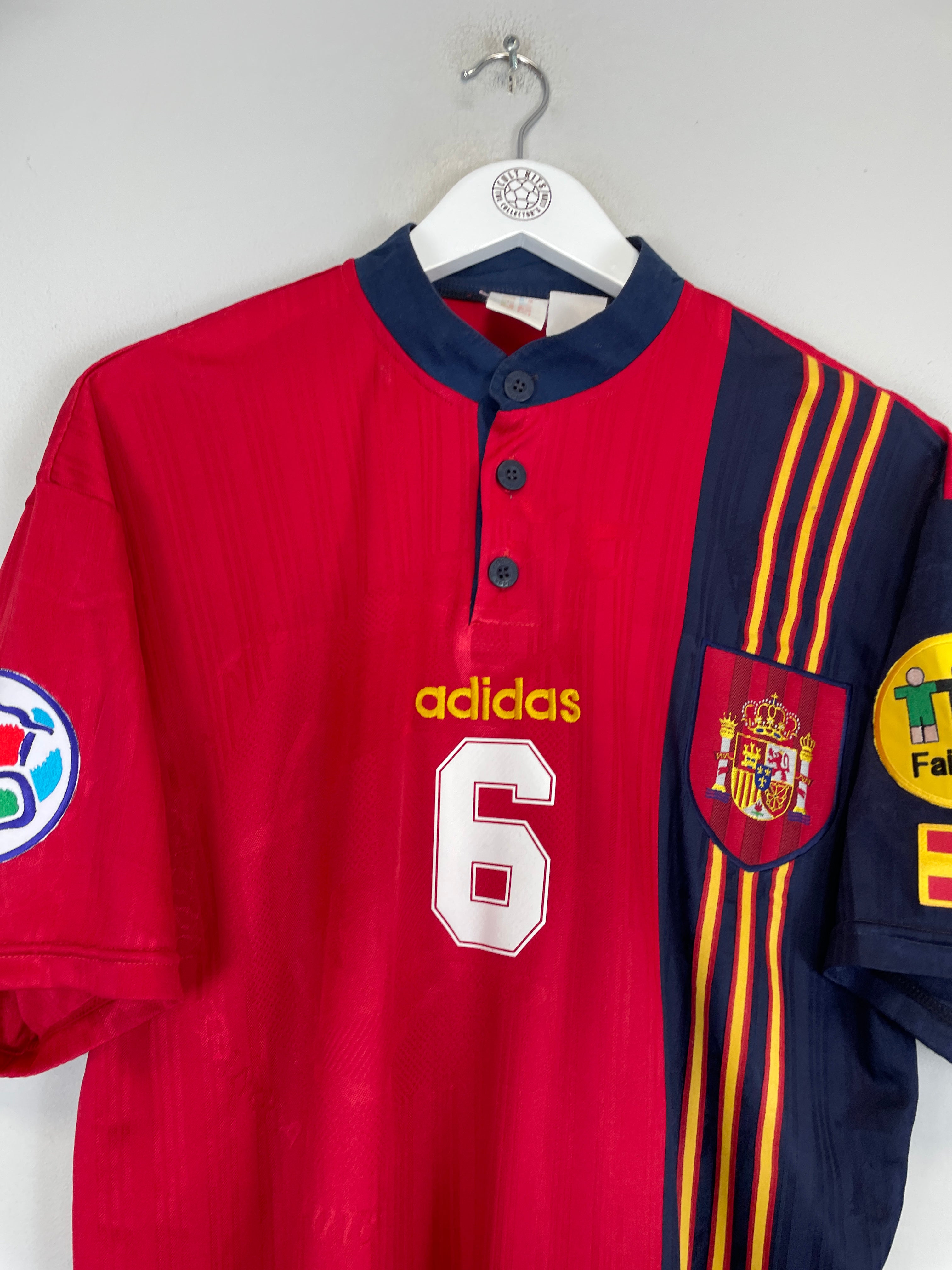 Shop 1996 SPAIN HIERRO #6 HOME SHIRT (L) ADIDAS, classic football shirts, vintage football shirts & retro soccer jerseys at Cult Kits