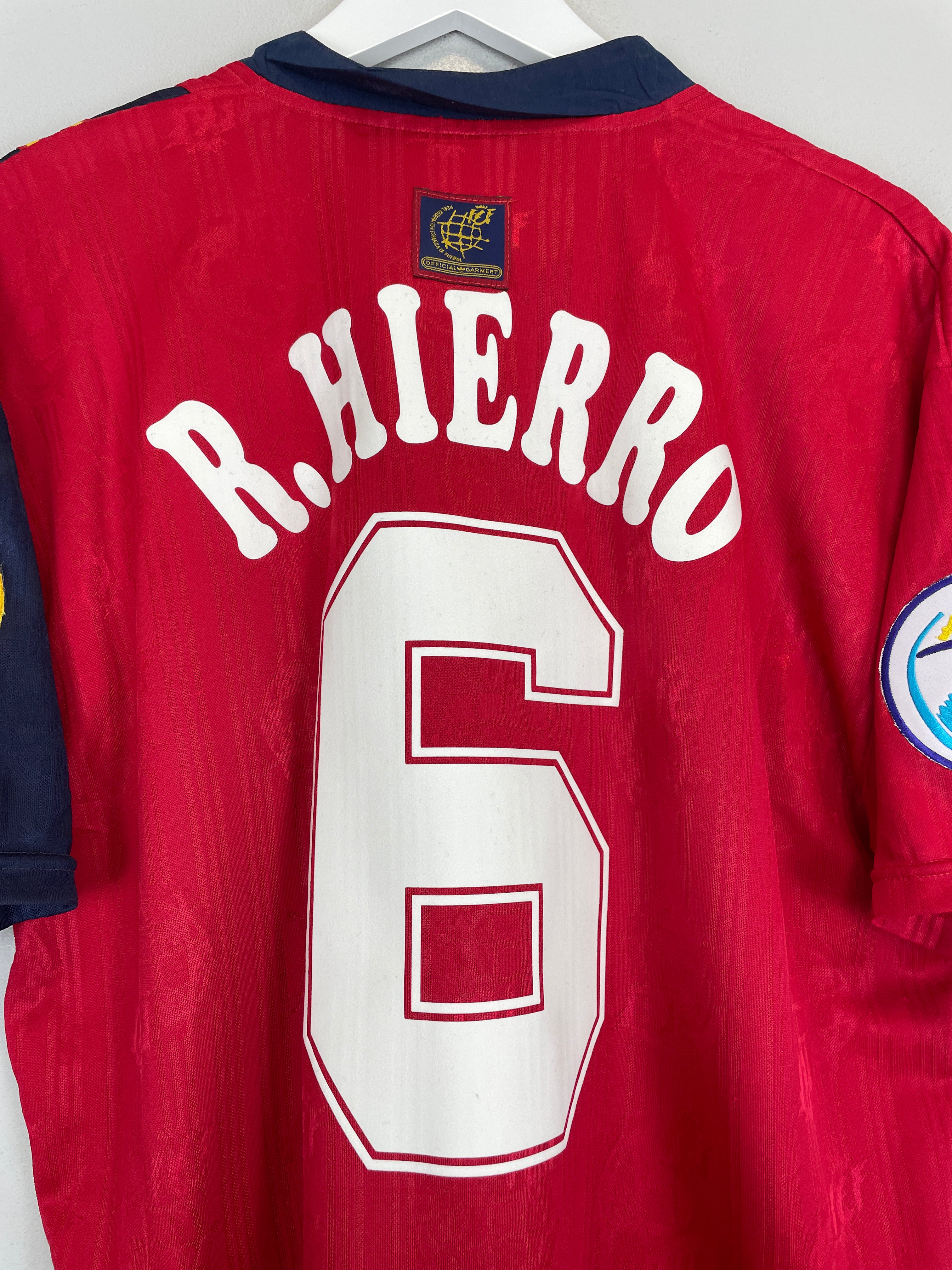 Shop 1996 SPAIN HIERRO #6 HOME SHIRT (L) ADIDAS, classic football shirts, vintage football shirts & retro soccer jerseys at Cult Kits