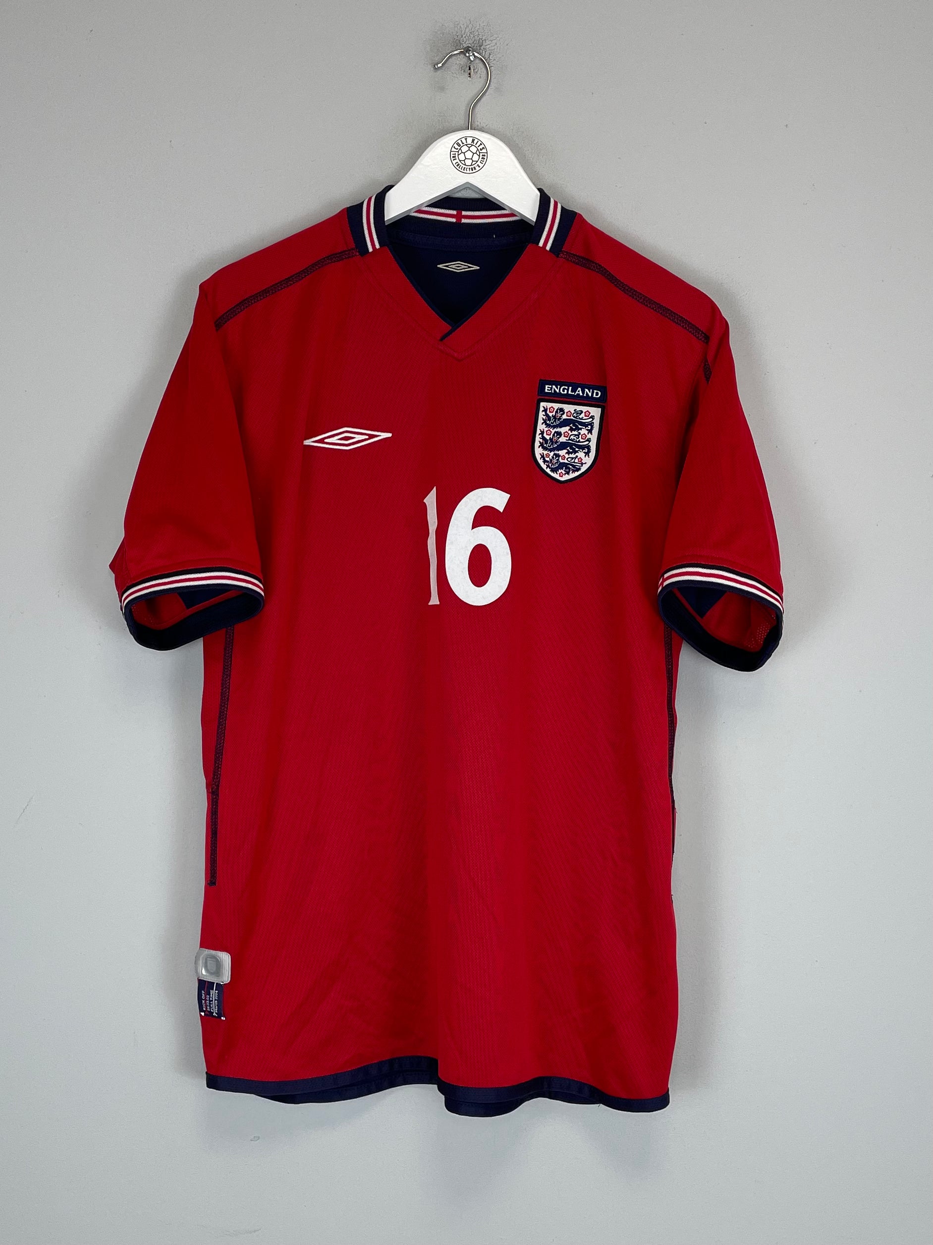 Shop 2002/04 ENGLAND KING #16 AWAY SHIRT (M) UMBRO, classic football shirts, vintage football shirts & retro soccer jerseys at Cult Kits