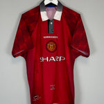 Shop 1996/98 MANCHESTER UNITED CANTONA #7 HOME SHIRT (L) UMBRO, classic football shirts, vintage football shirts & retro soccer jerseys at Cult Kits